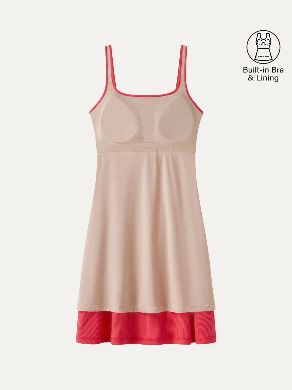 OGLmove Women's Square Neck Sleeveless Bra Dress