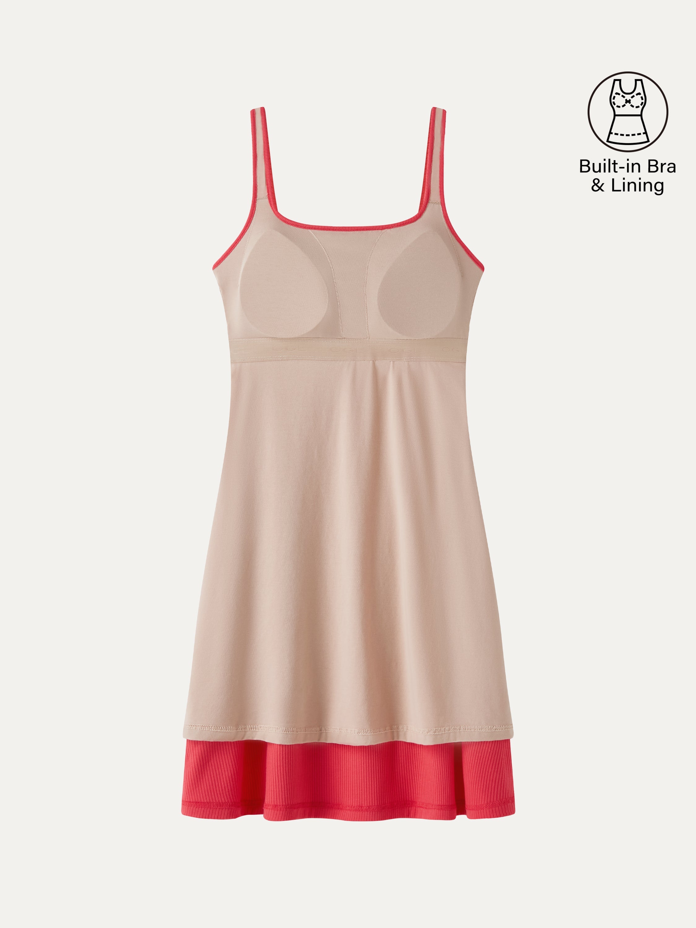 OGLmove Women's Square Neck Sleeveless Bra Dress
