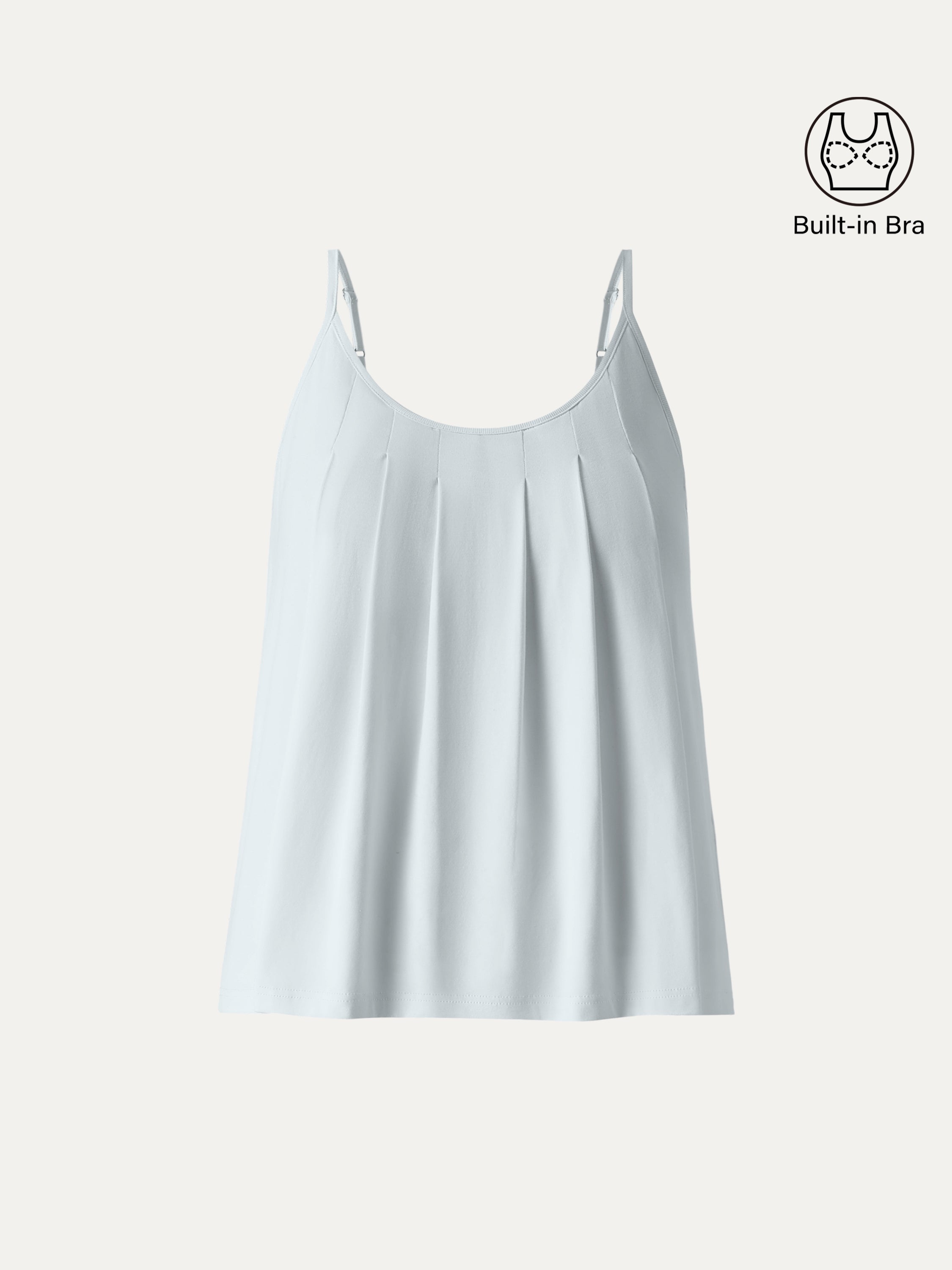 OGLmove U-Neck Pleated Spaghetti Bra Tank