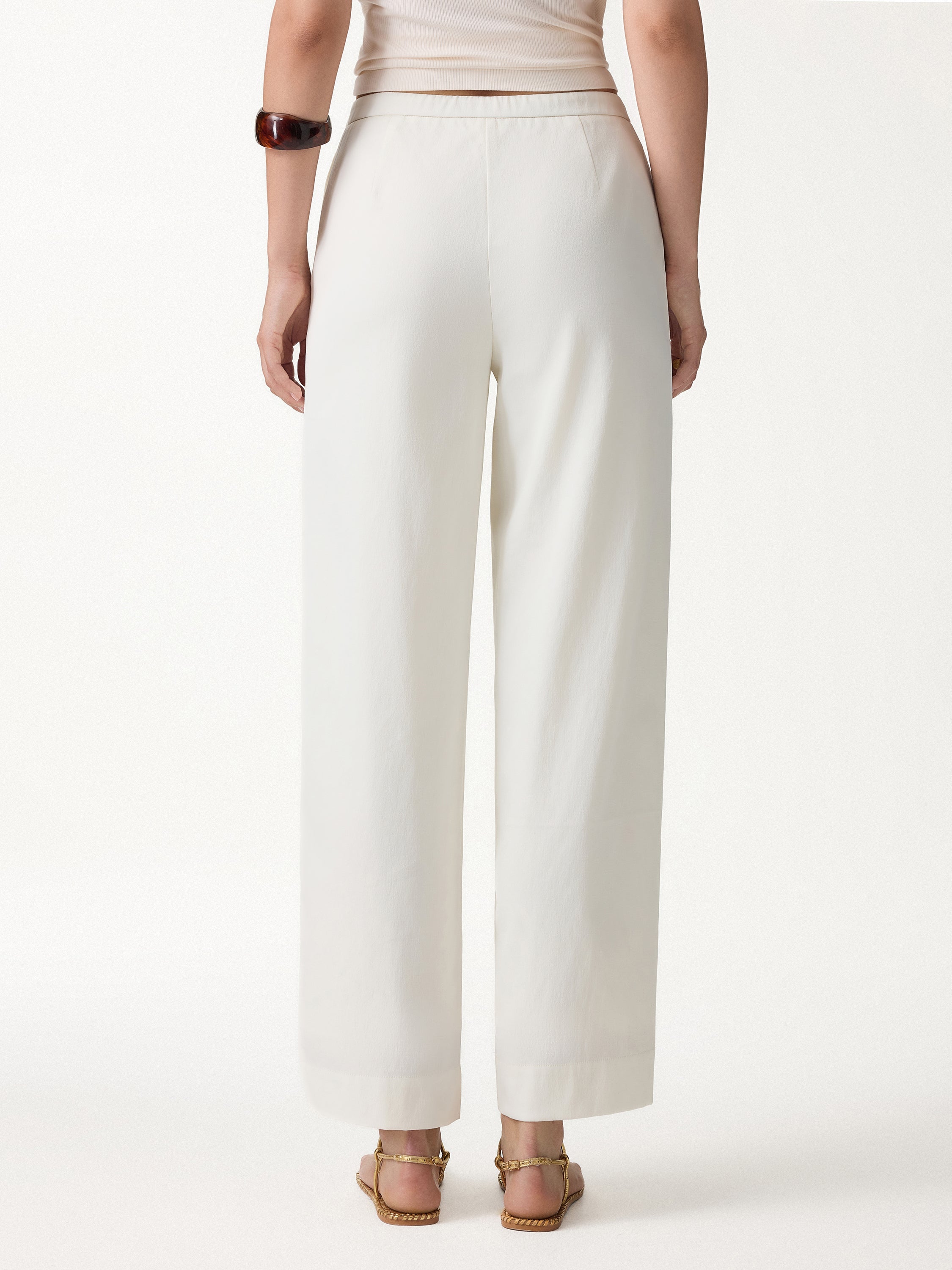OGLmove Women's Mid Rise Tapered Leg Linen-Like Travel Pants