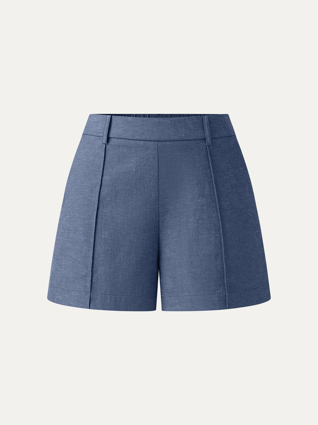 OGLmove Linen-Like Mid Rise Pintuck Shorts with Pockets