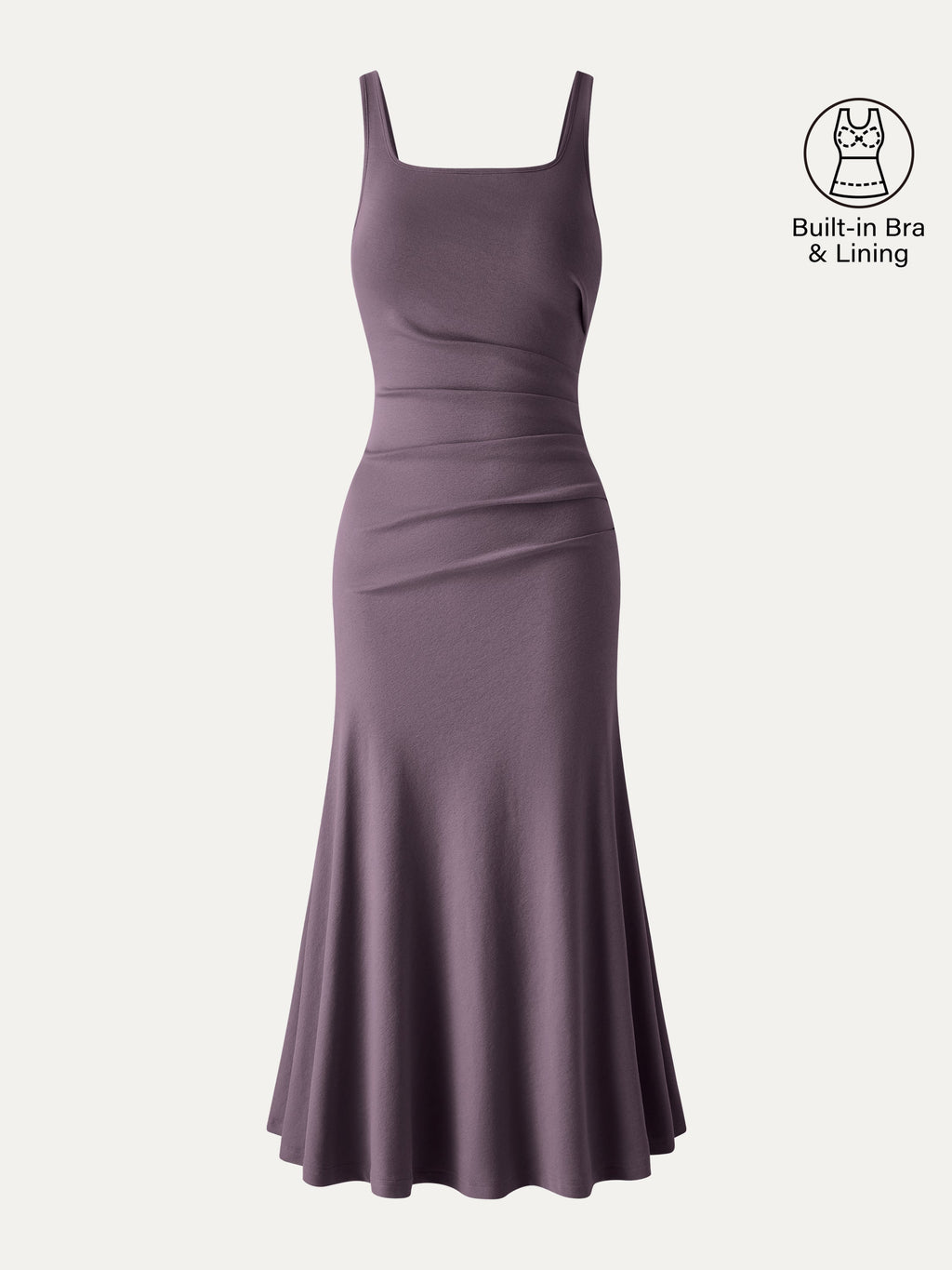 OGLmove Square Neck Tucked Open Back Bra Dress