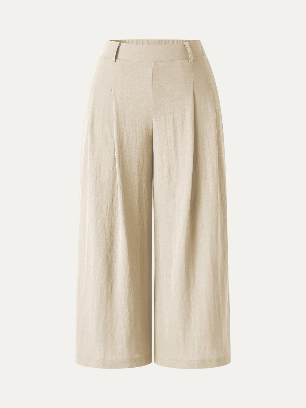 OGLmove Wrinkle-Resistant Linen-Like Cropped Wide Leg Pants