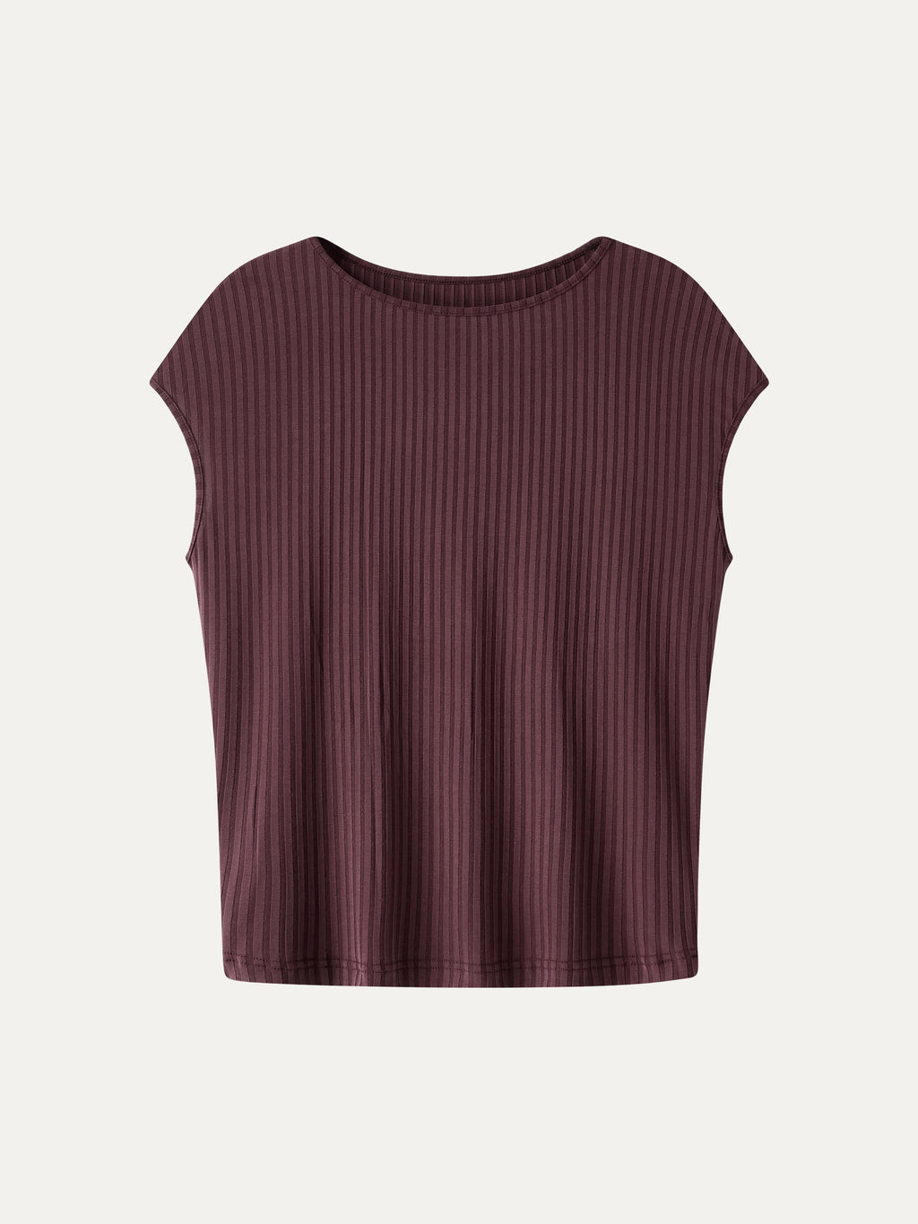 OGLmove Wrinkle-Free Ultra-Soft Boatneck Cap Sleeve Ribbed Top