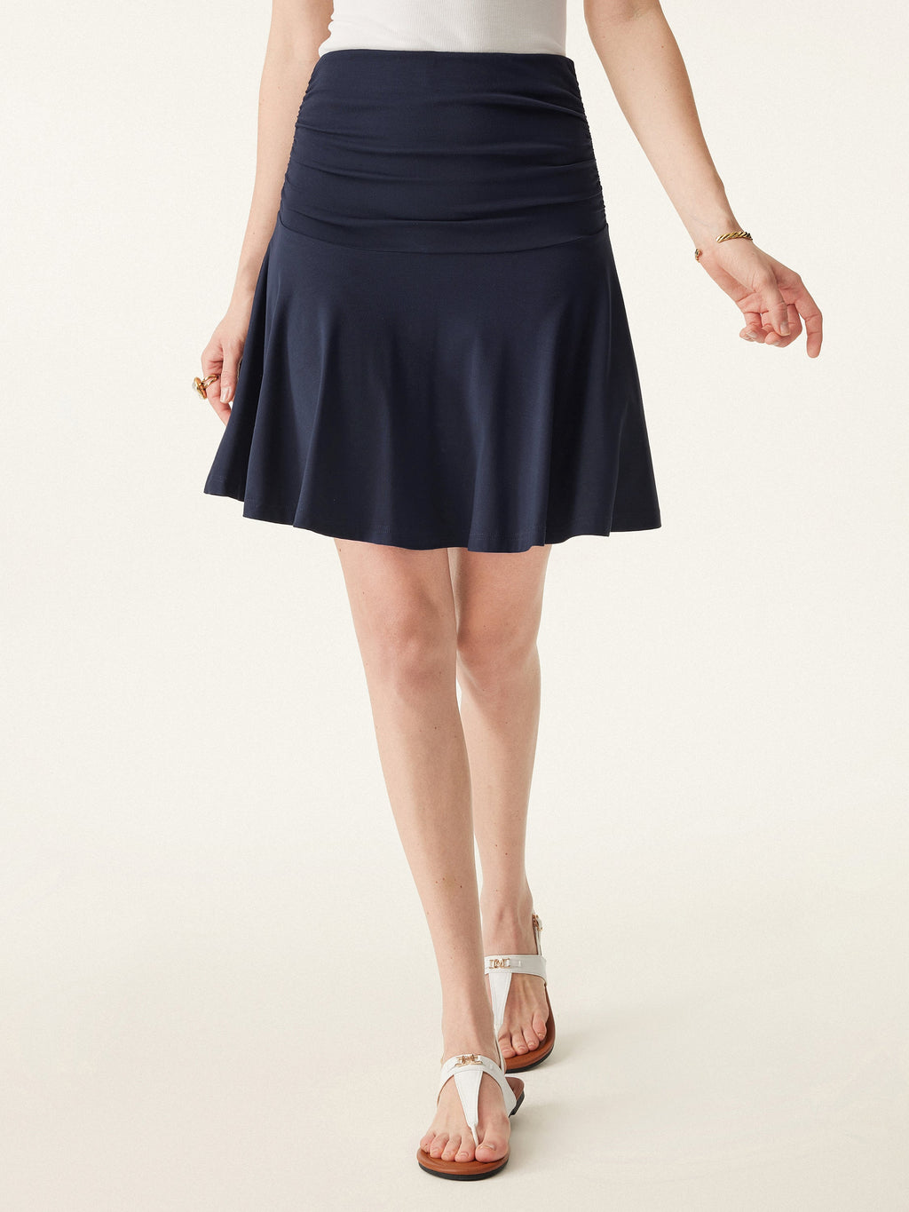 OGLmove Essential Ruched Mini Circle Skirt with Lined Shorts