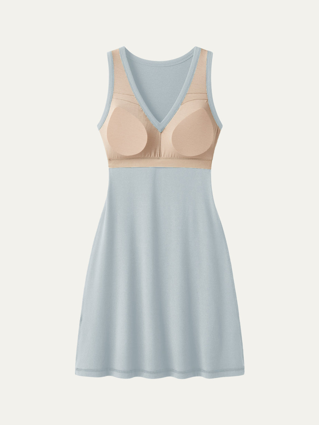 OGLmove Women's V-Neck A-Line Airy Bra Tank Dress