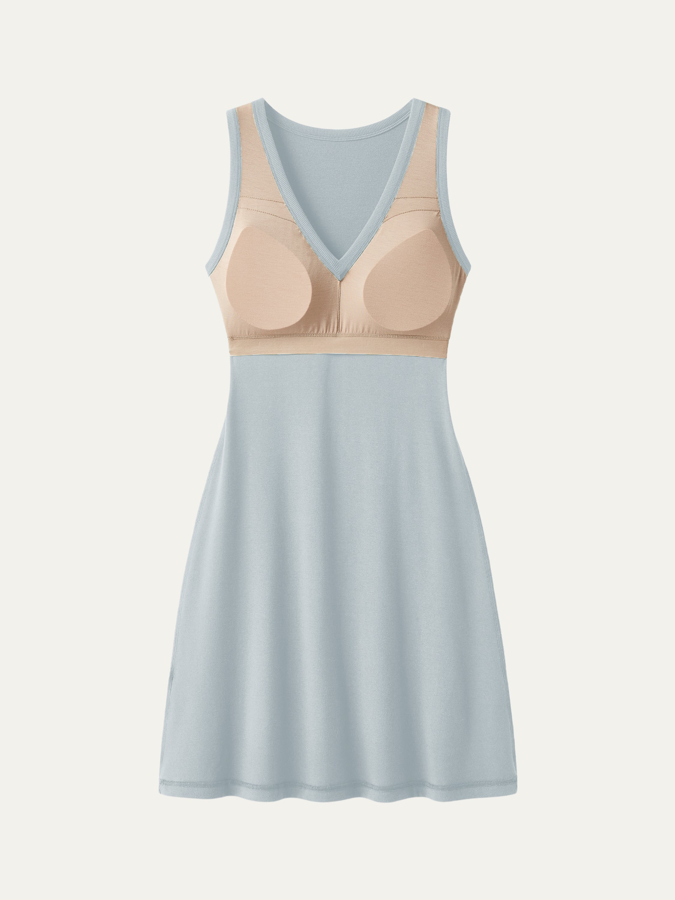 OGLmove Women's V-Neck A-Line Airy Bra Tank Dress
