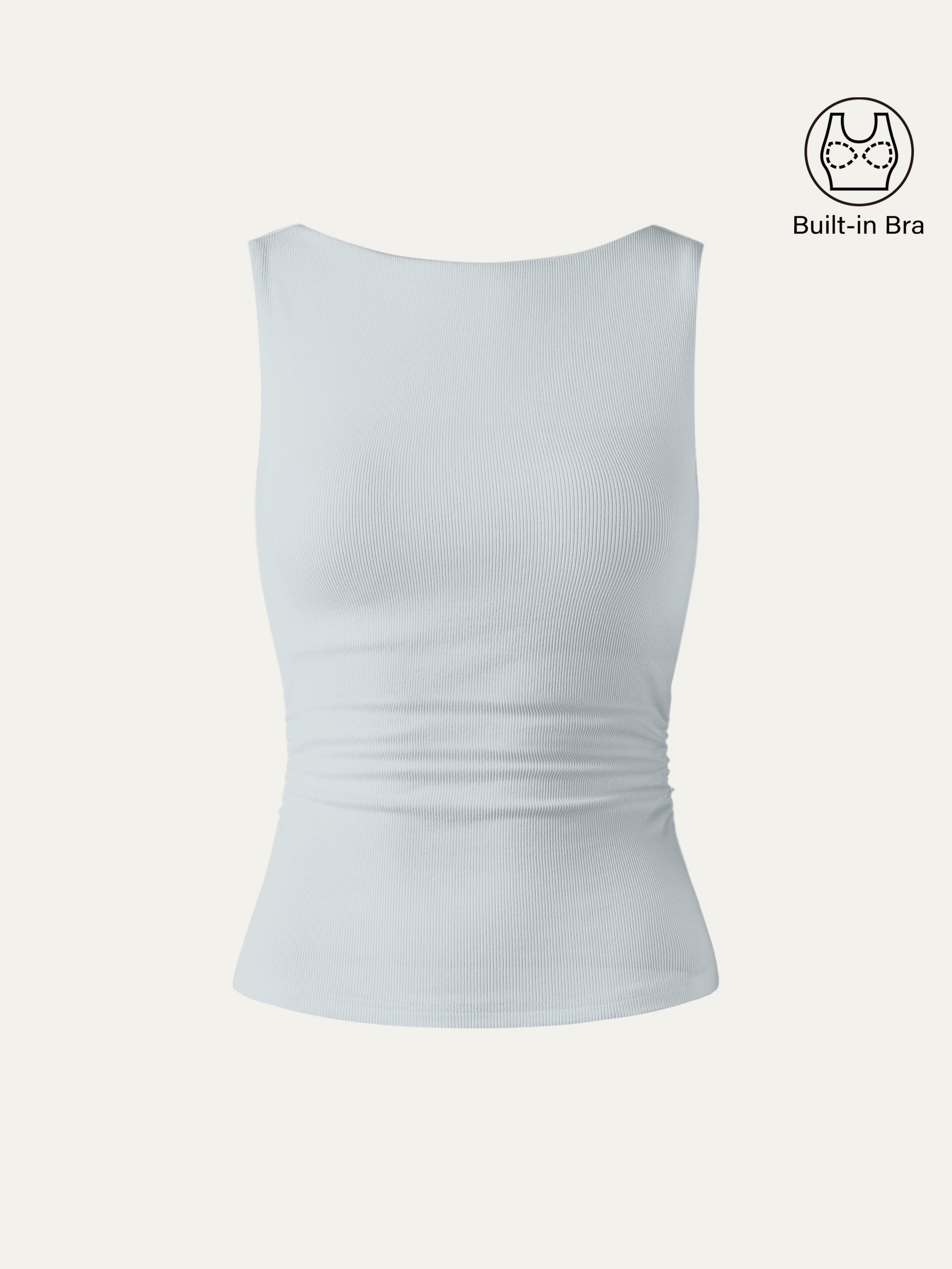 OGLmove Elastic Open Back Bra Tank White
