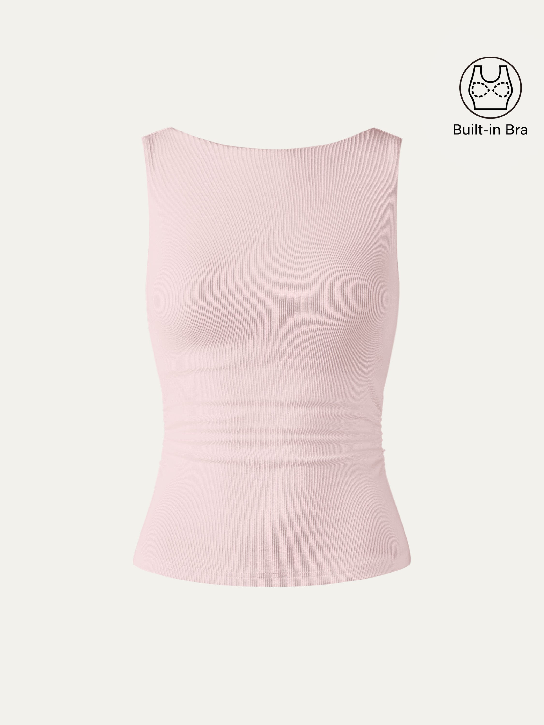 OGLmove Elastic Open Back Bra Tank White