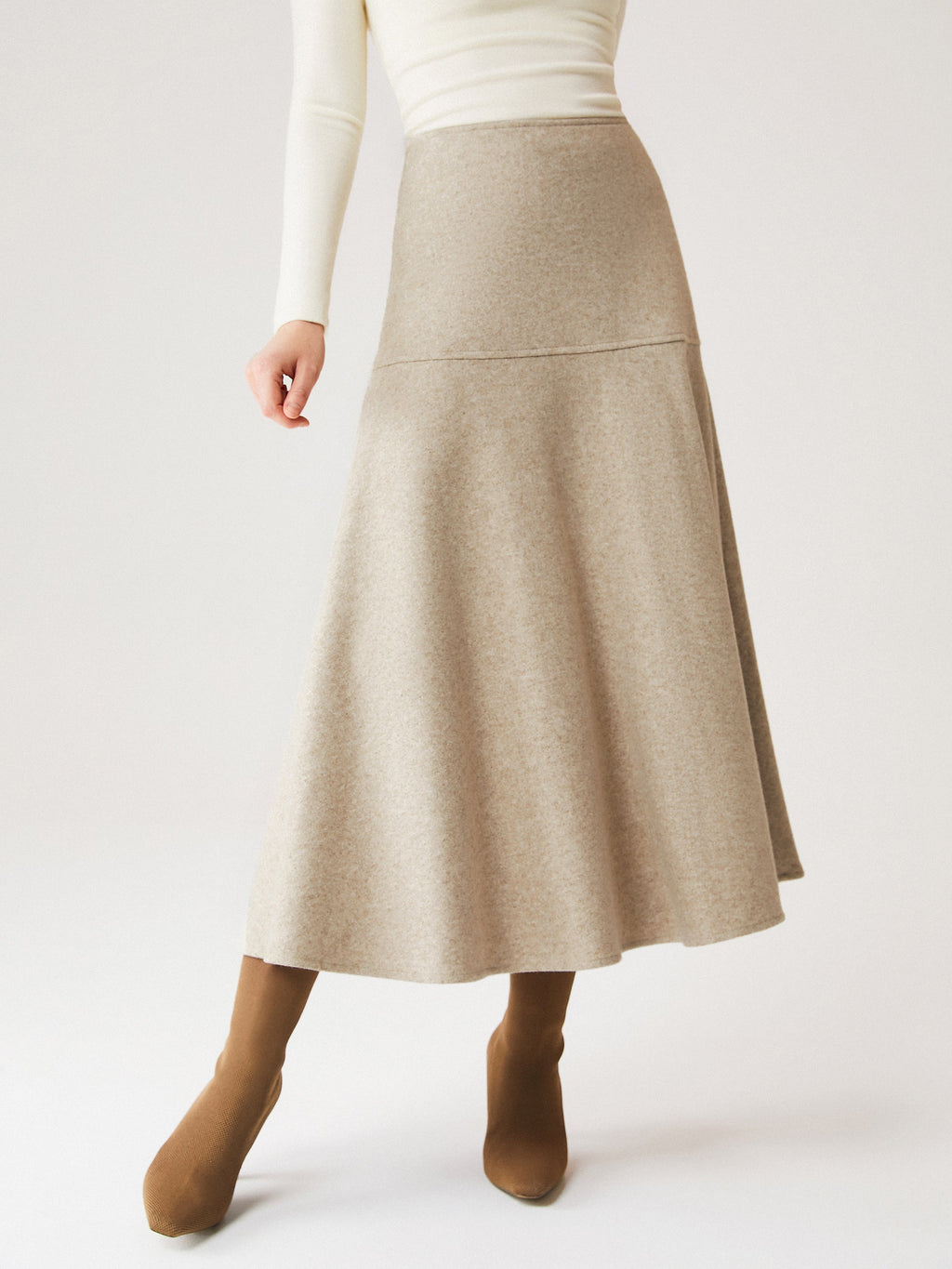OGLmove FuzzLuxe Flared Maxi Skirt Heather Morganite