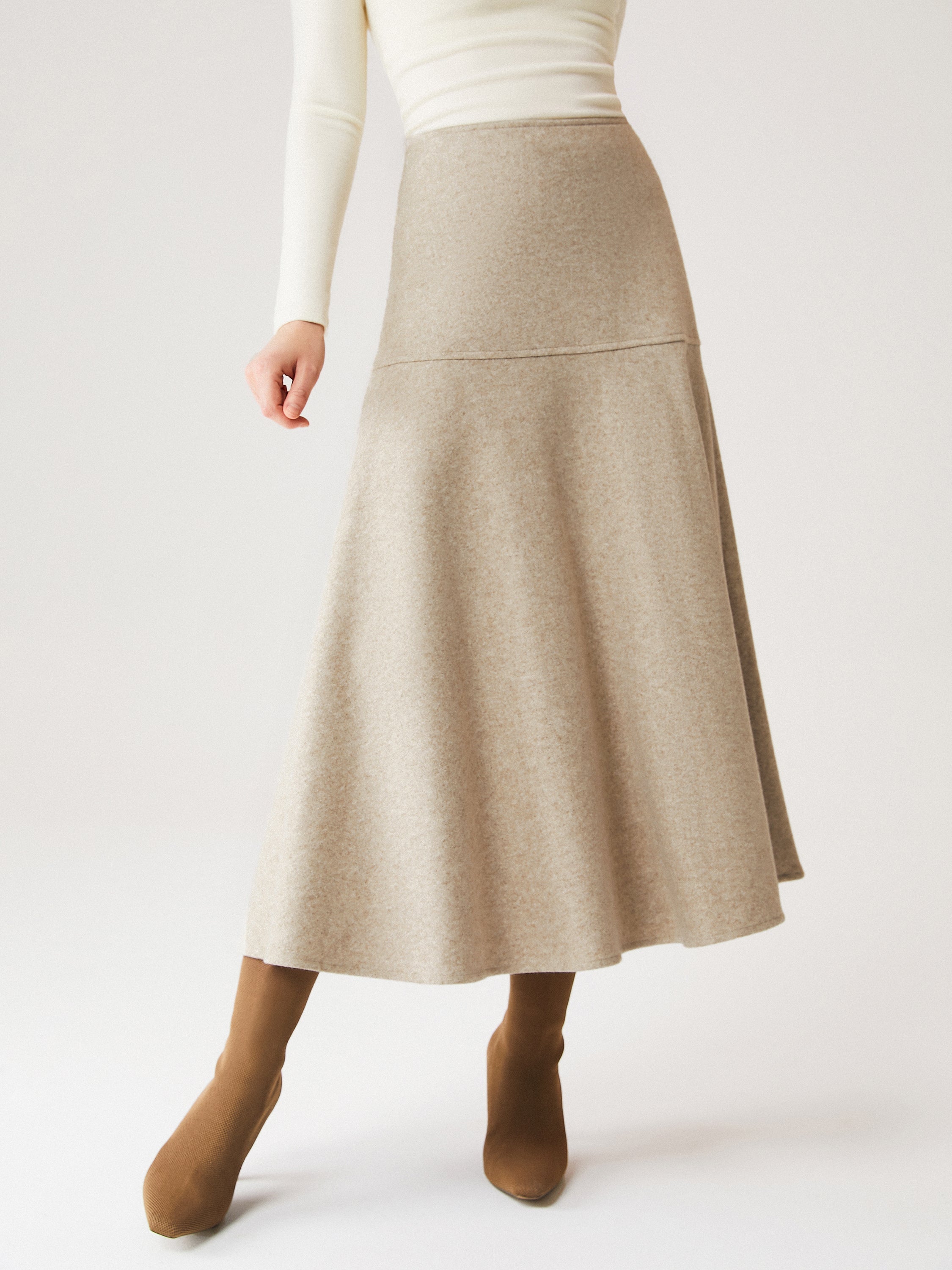OGLmove FuzzLuxe Flared Maxi Skirt Heather Morganite