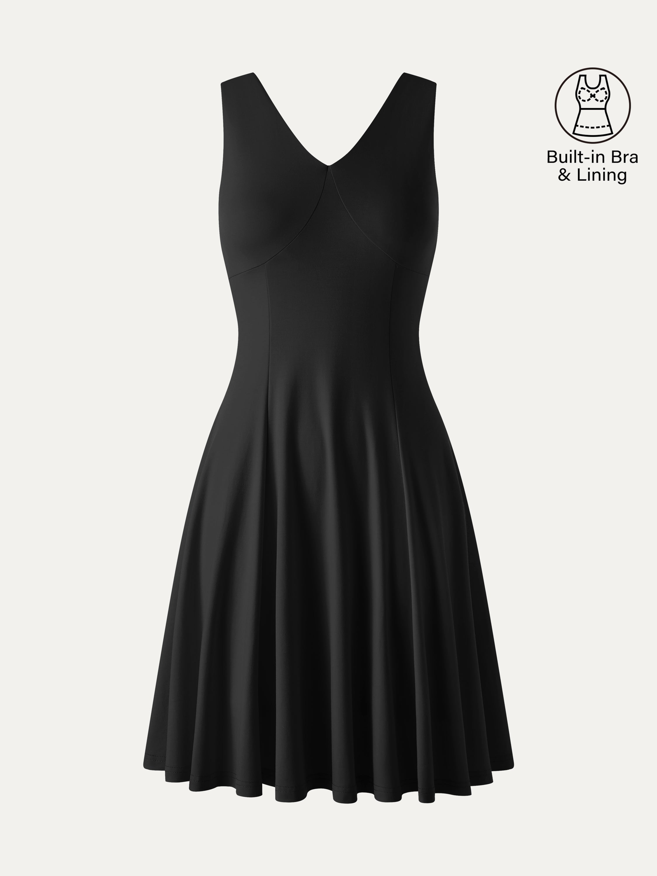 OGLmove CoolTouch V-Neck Travel Mini Dress with Pockets