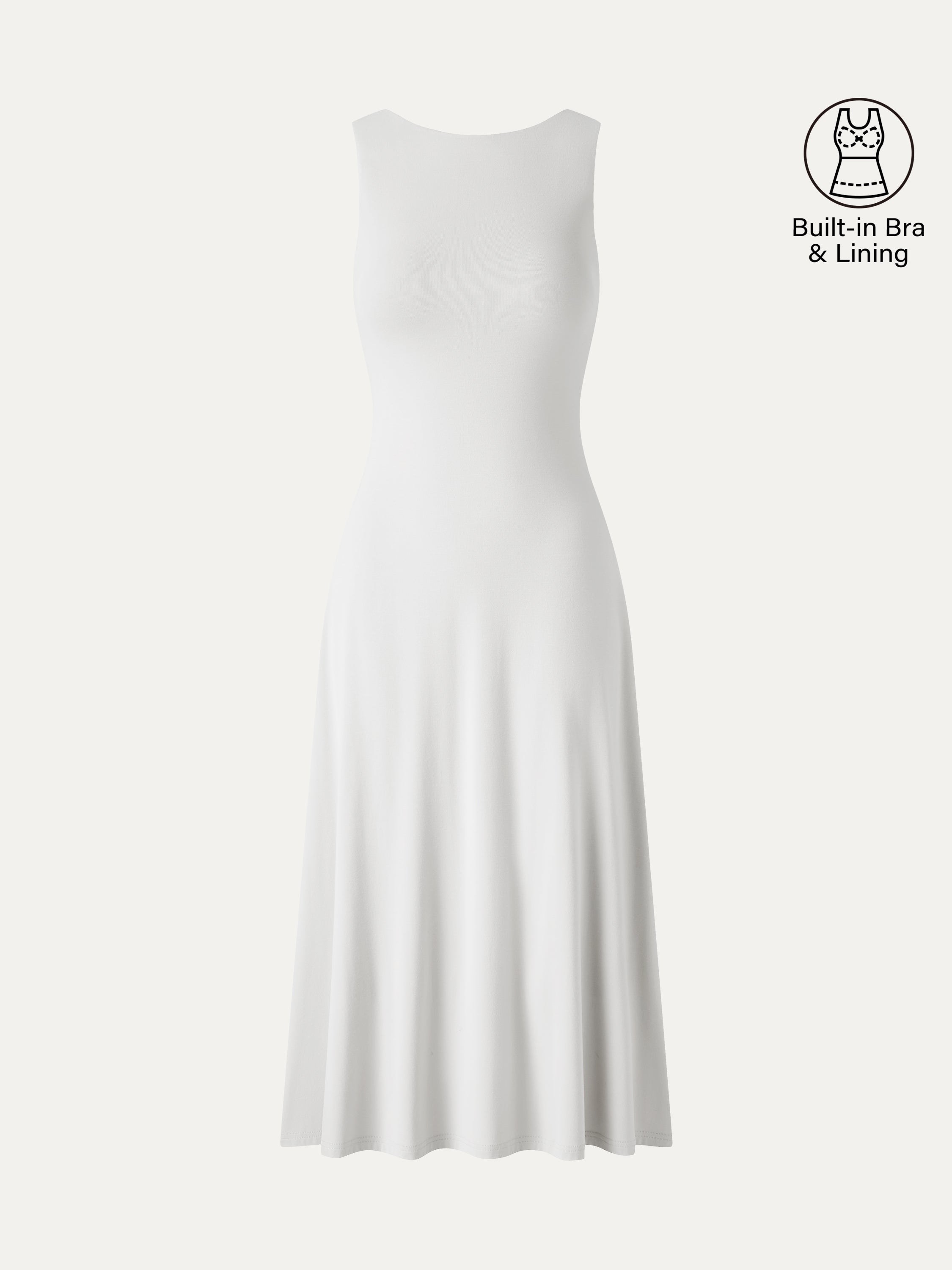 OGLmove Boatneck Open-Back Flowy Midi Bra Dress