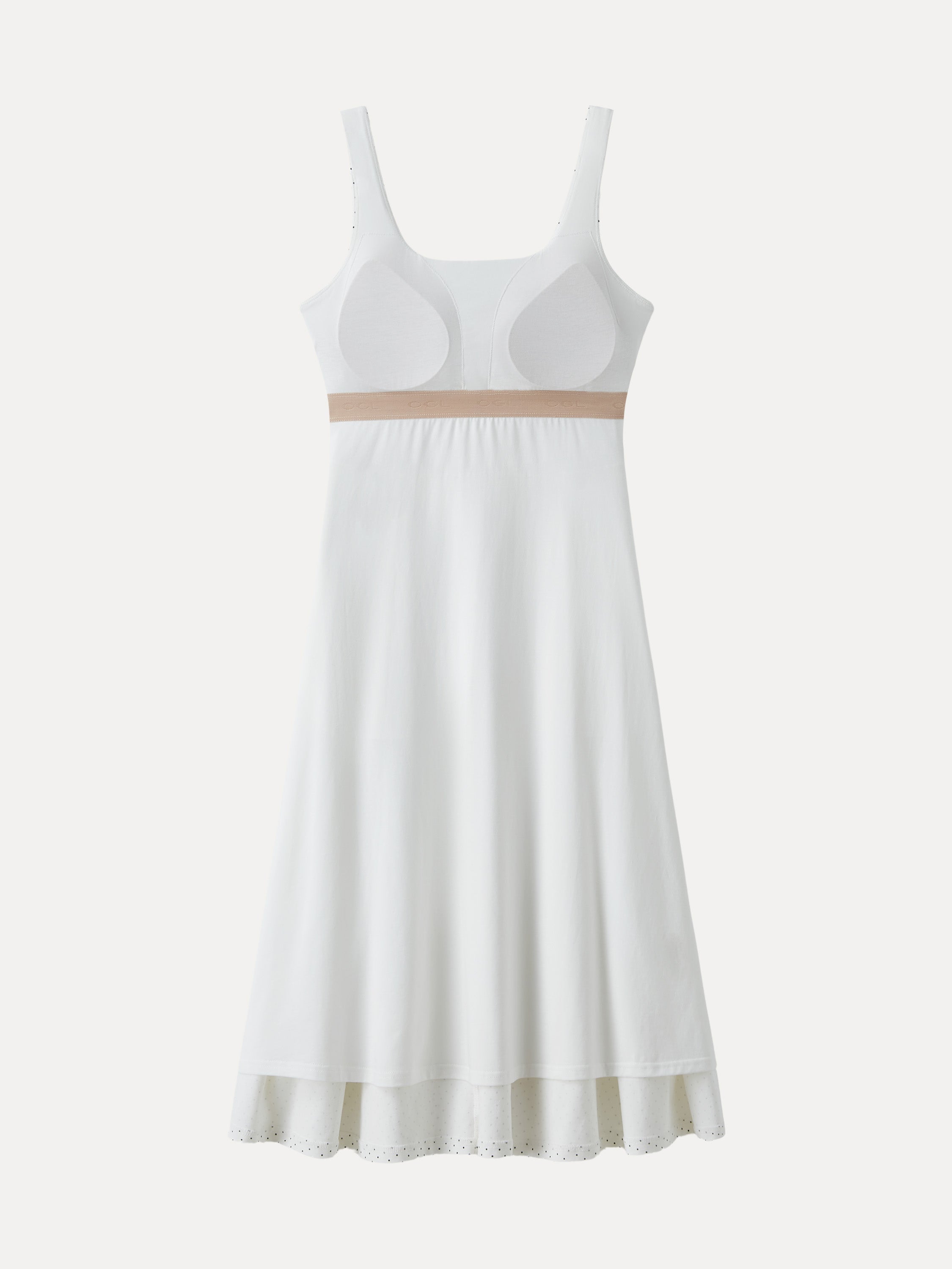 OGLmove Women's Stretch Cotton Square Neck Midi Bra Dress with Pockets