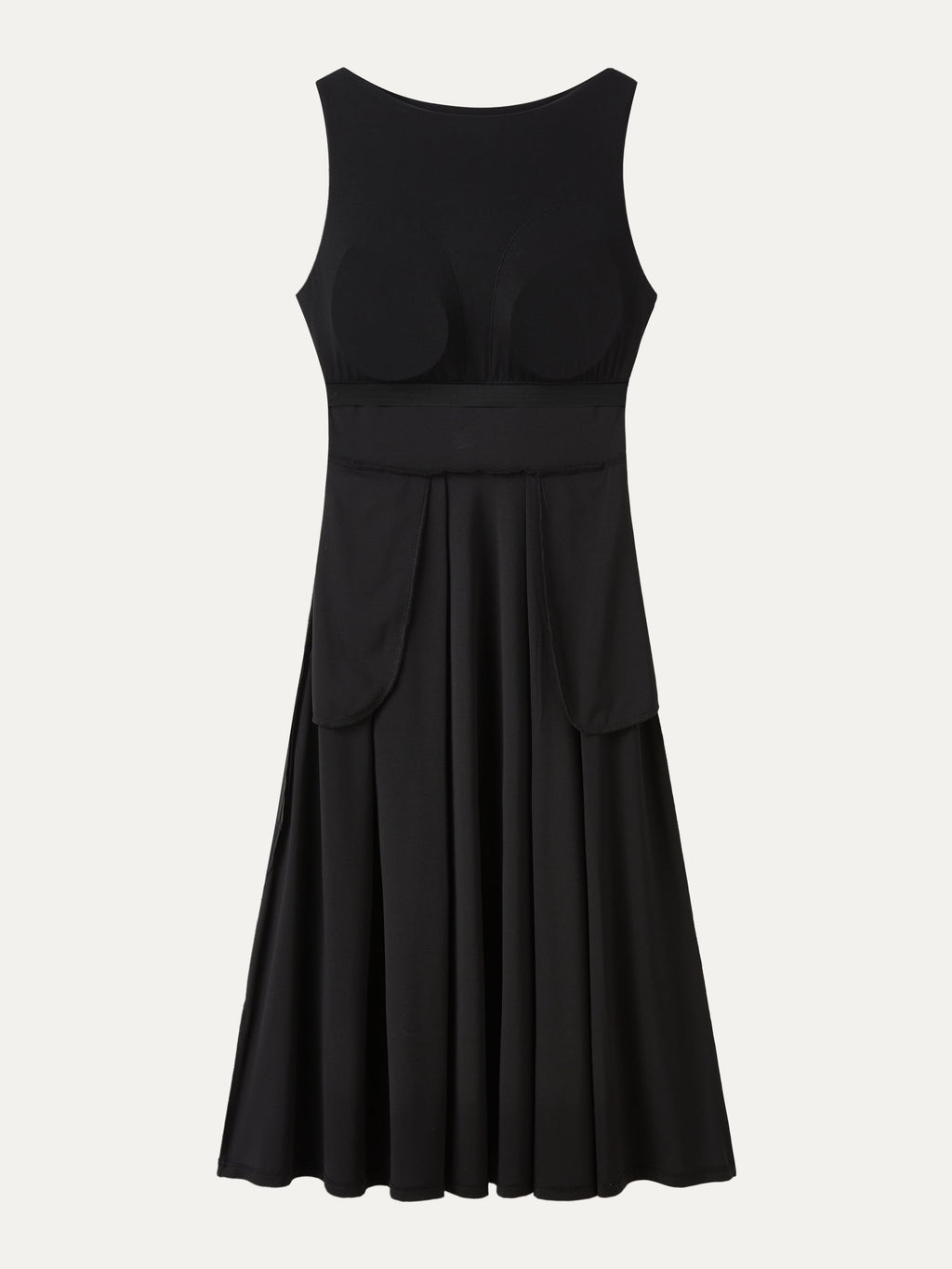 OGLmove Boatneck Bamboo Ponte Bra Midi Dress with Pockets