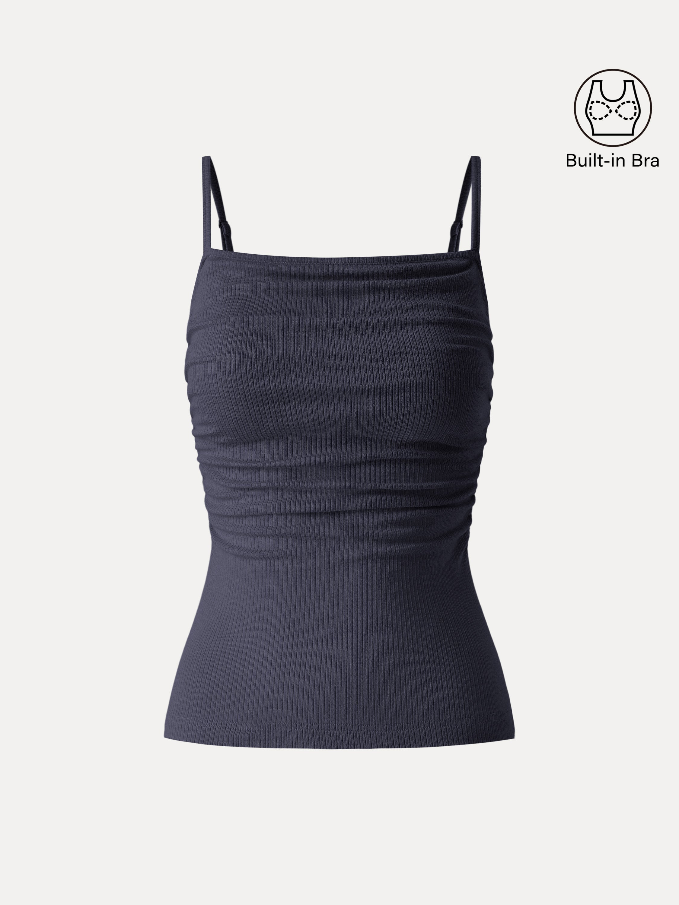OGLmove Women's Soft Textured Adjustable Spaghetti Bra Tank