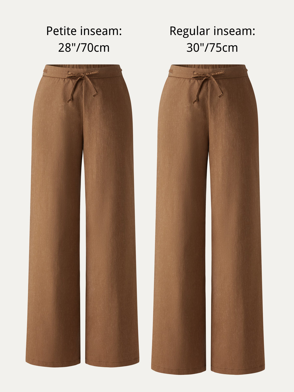 OGLmove Linen Drawstring Wide Leg Pant with Pockets