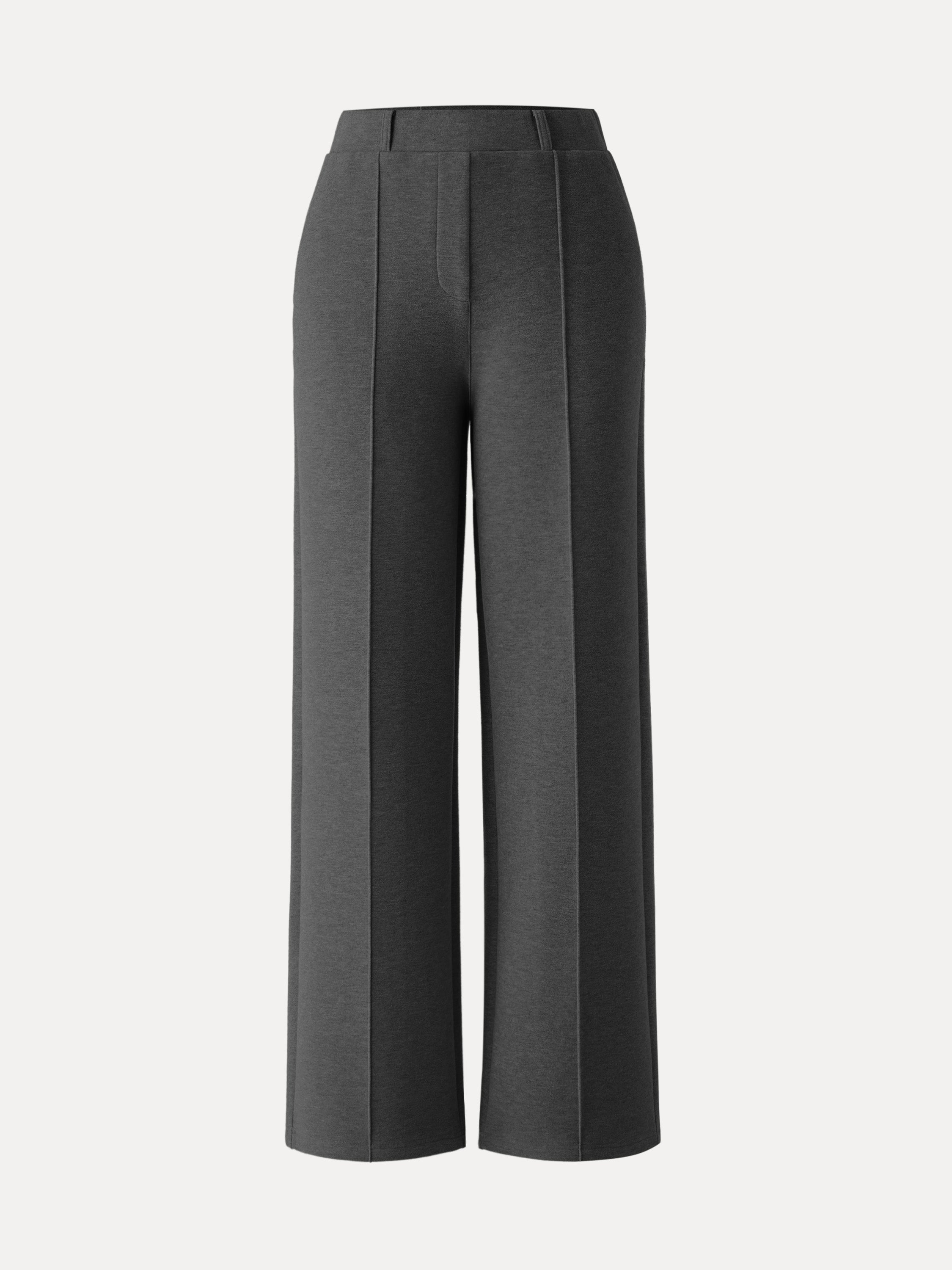 OGLmove Women's High Waisted Straight Leg Pull On Pants FuzzLuxe Scuba Fabric