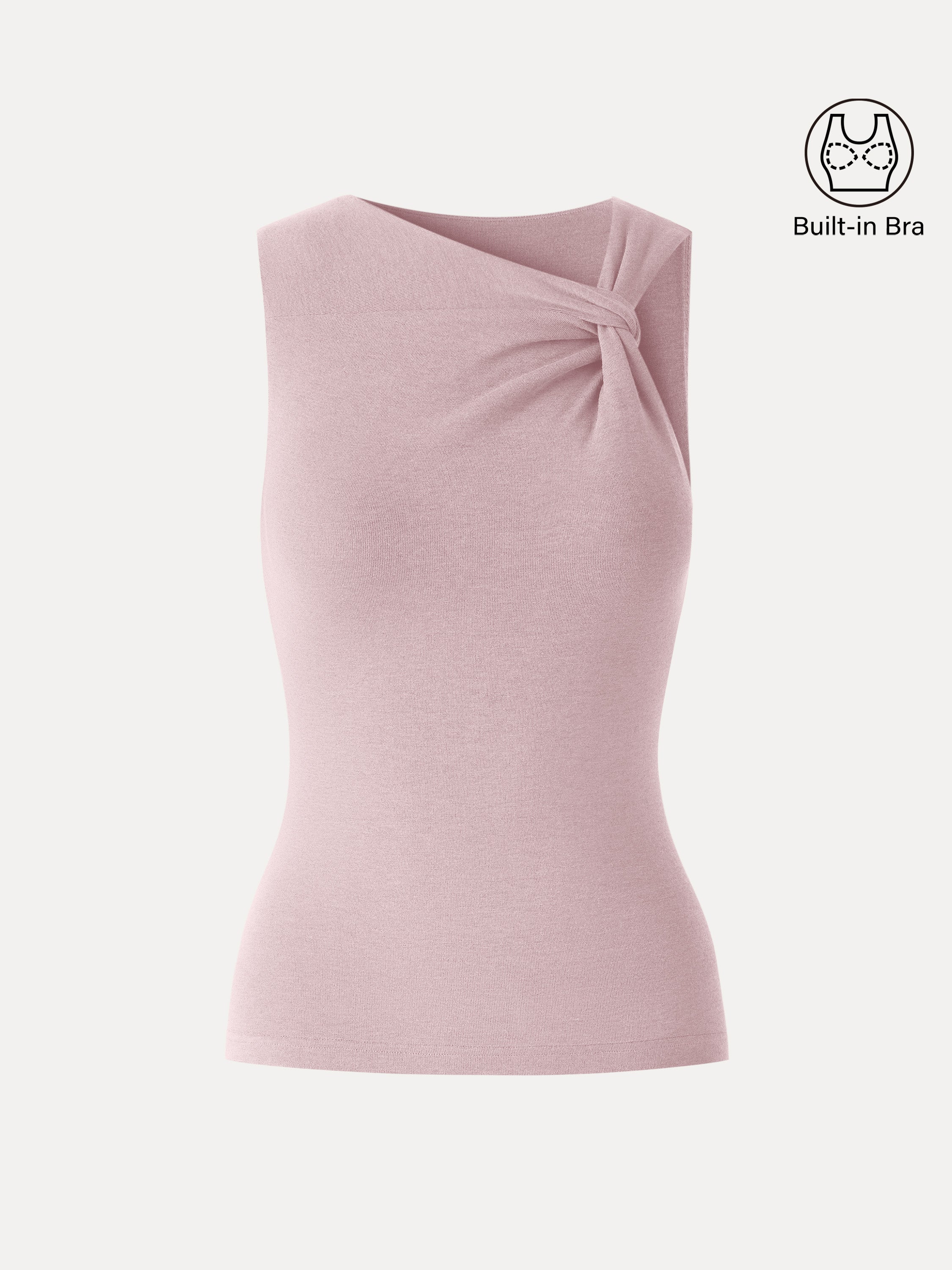 OGLmove Women's Sweat-Wicking Asymmetrical Neck Knotted Bra Tank