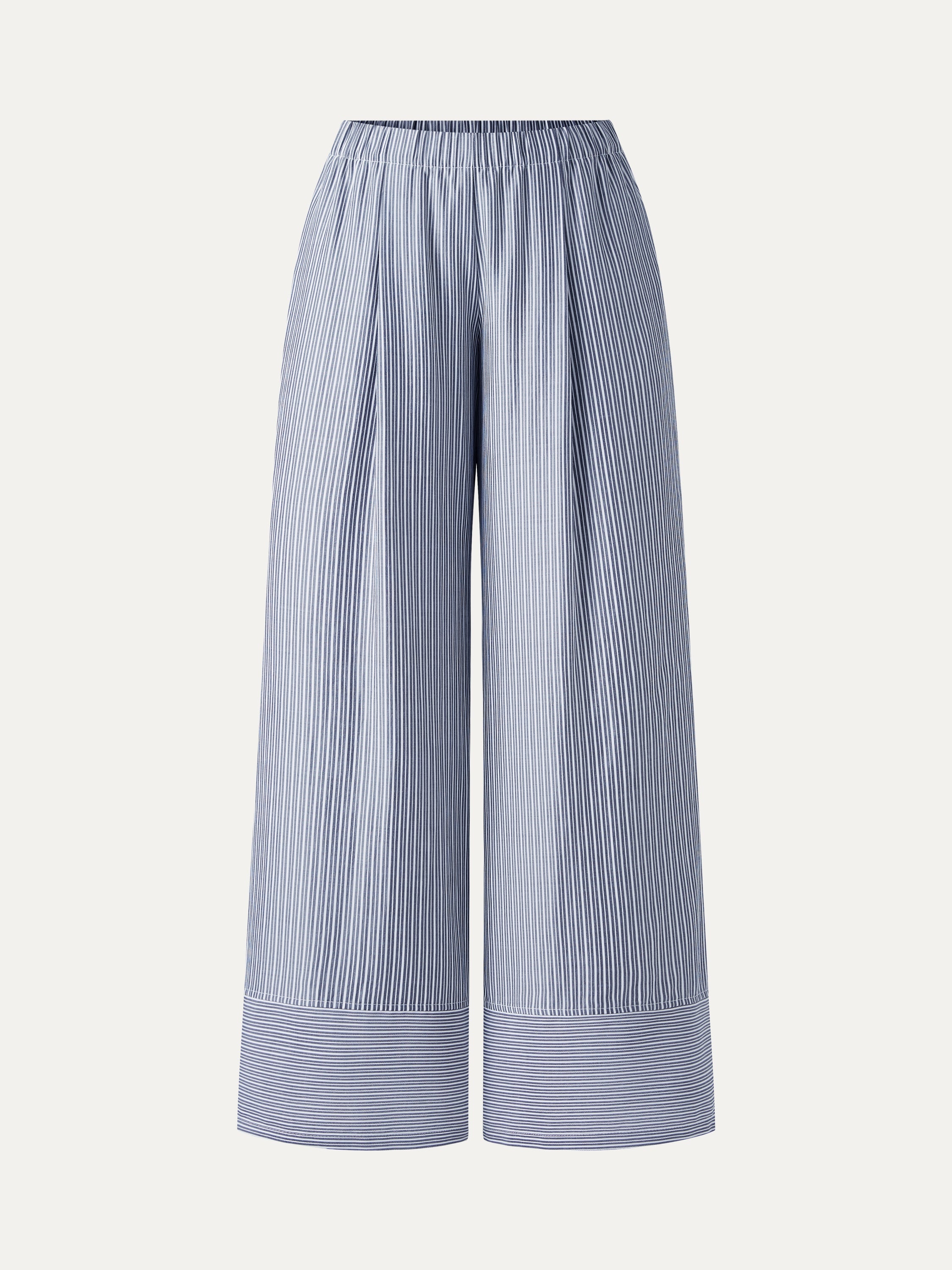 OGLmove Summer Poplin High-Rise Wide Leg Pants with Pockets