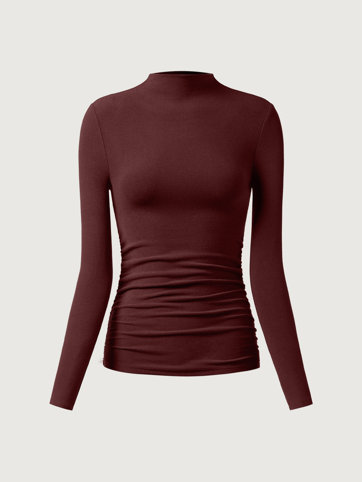 OGLmove Eco-Mousse ProWarm Brushed Rib Mockneck Top Off White