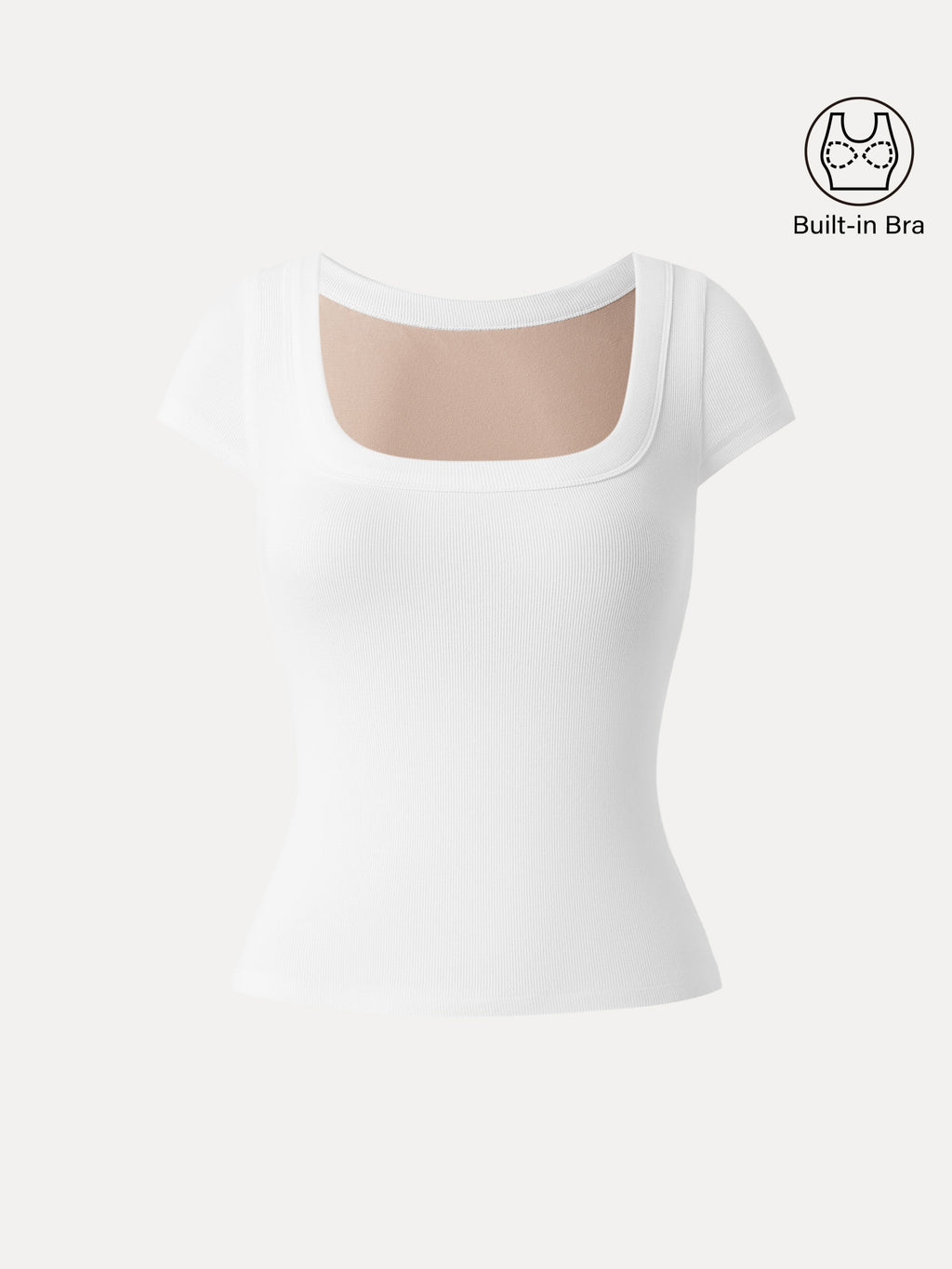 OGLmove Women's Square Neck Cap Sleeve Bra Top