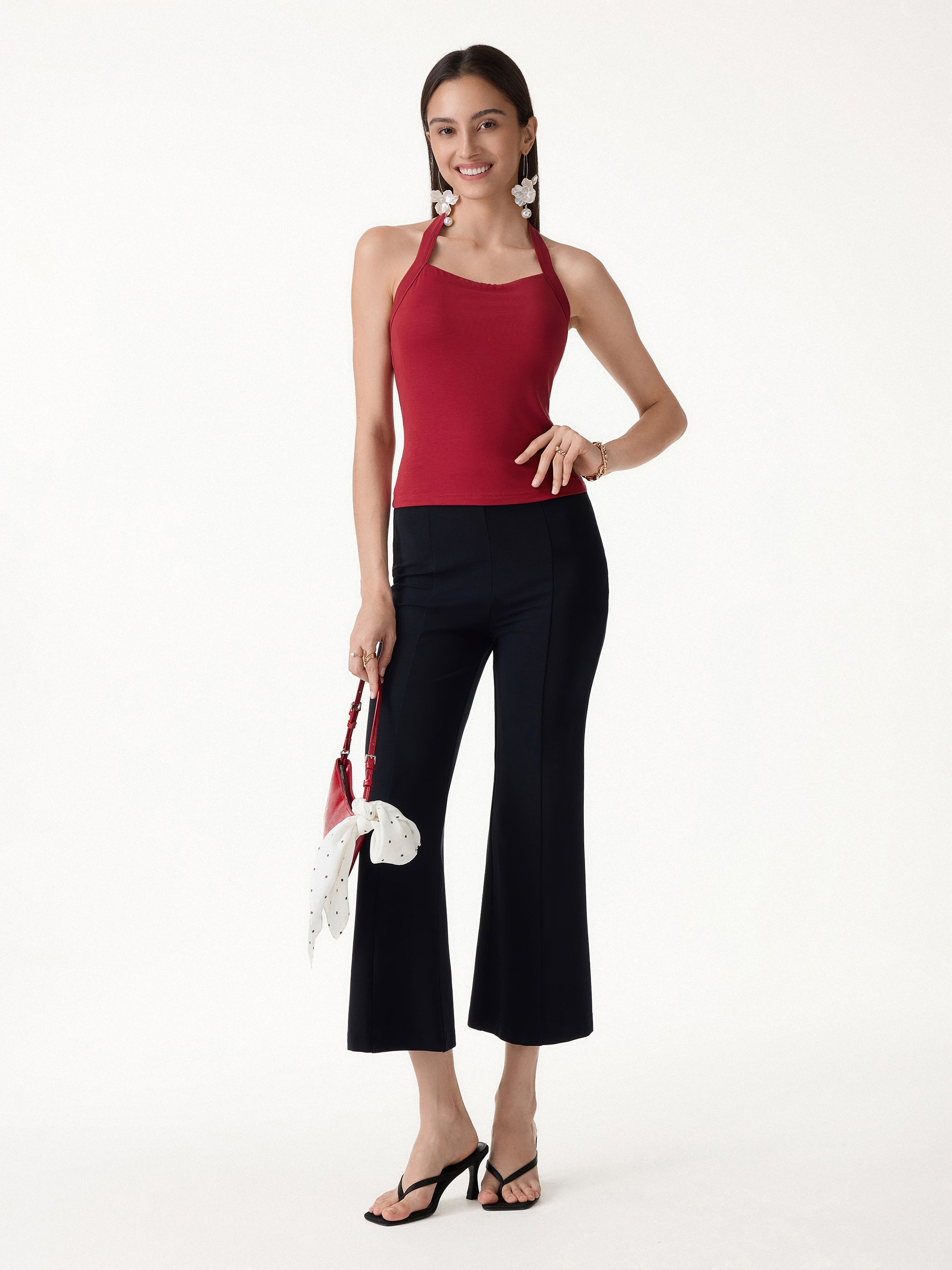OGLmove Halter Neck Banded Hem Bra Tank