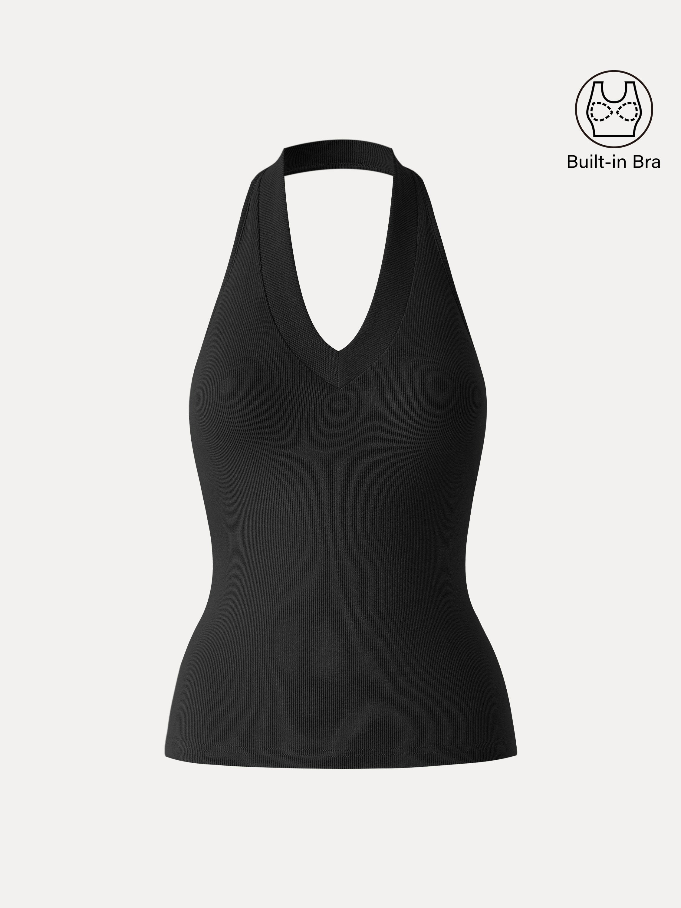 OGLmove Plantive Halter Neck Open Back Bra Tank