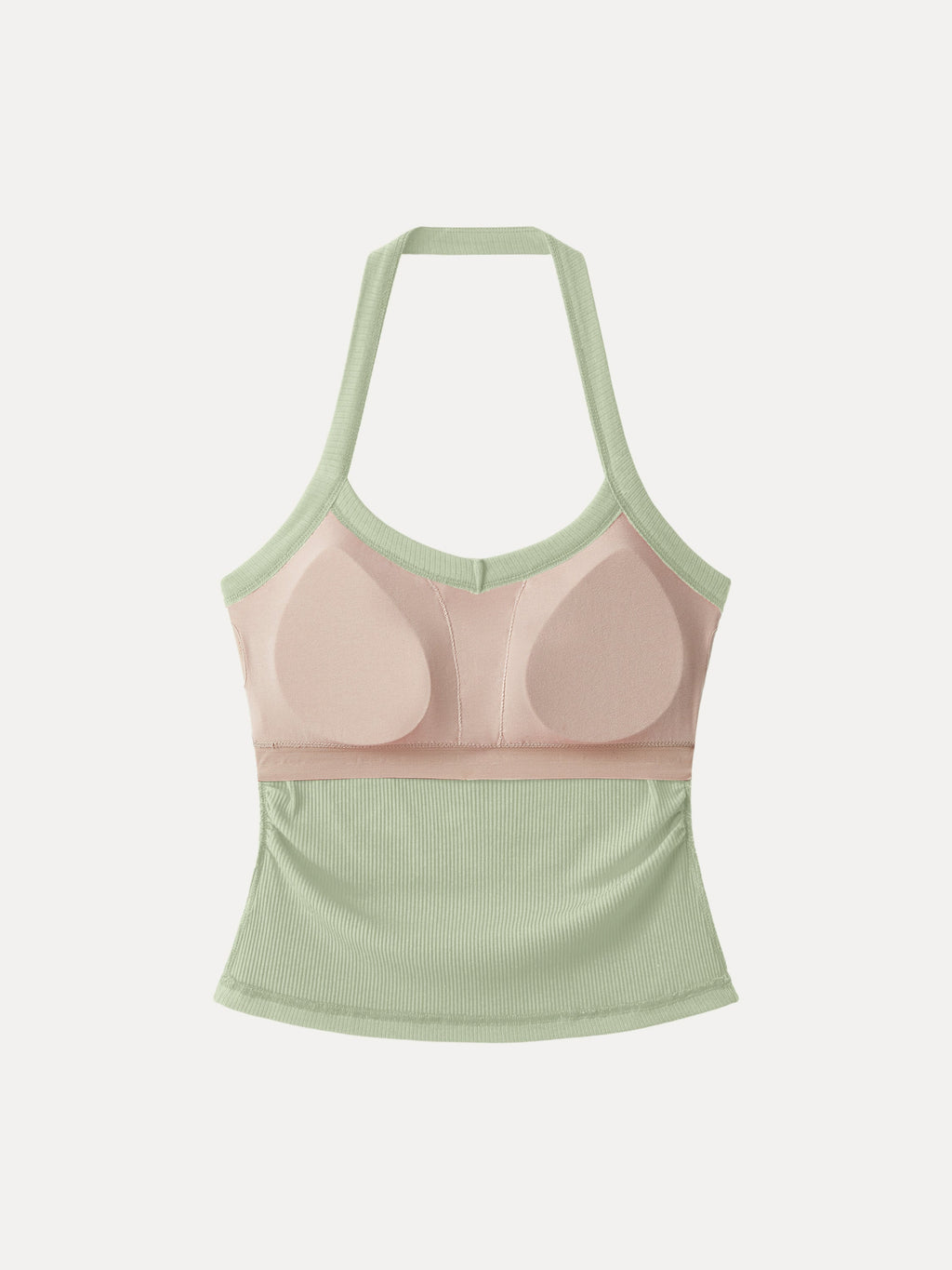 OGLmove Halter Neck Side Ruched Ribbed Bra Tank