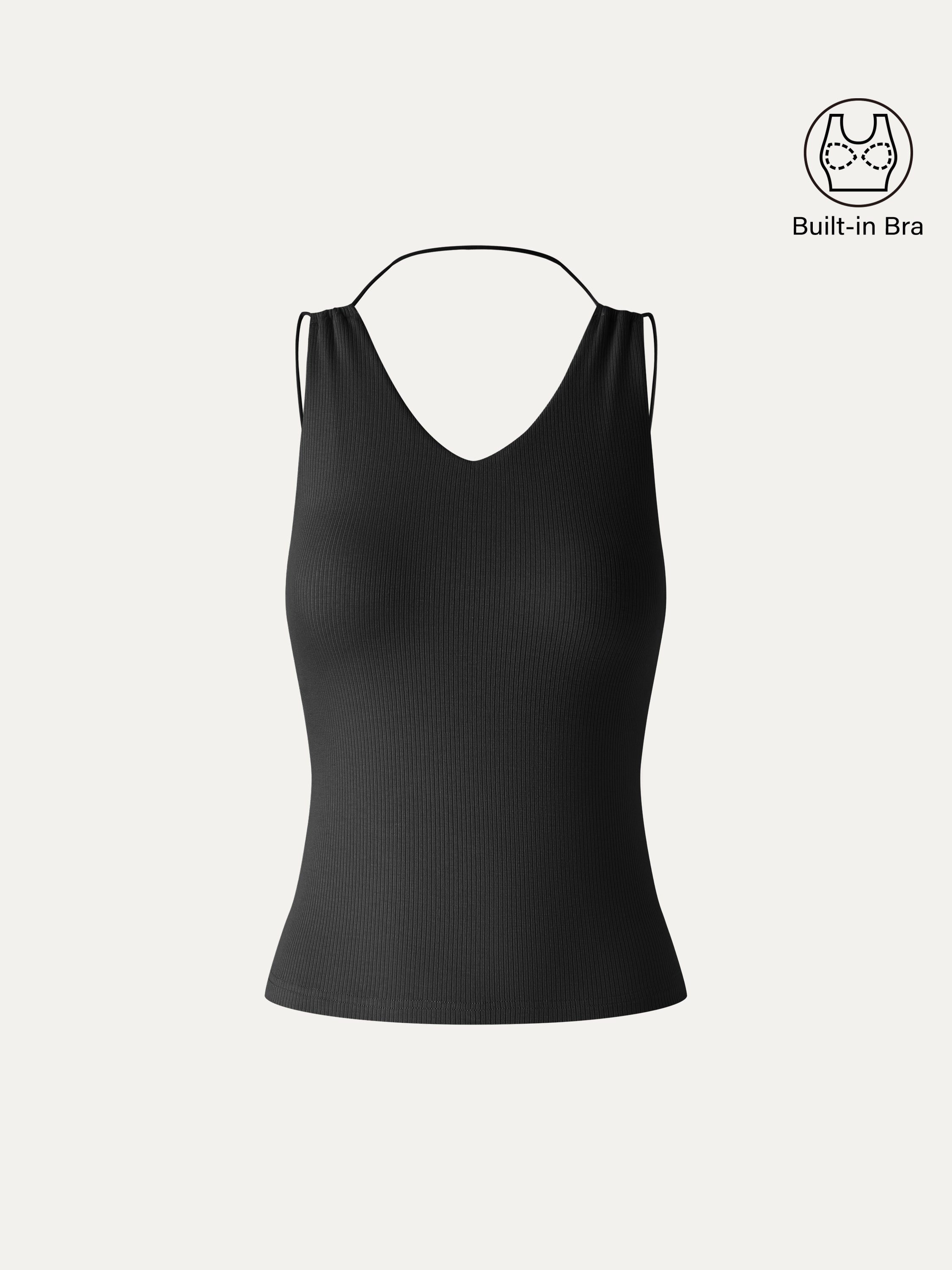 OGLmove Women's CoolTouch V-Neck Spaghetti Bra Tank