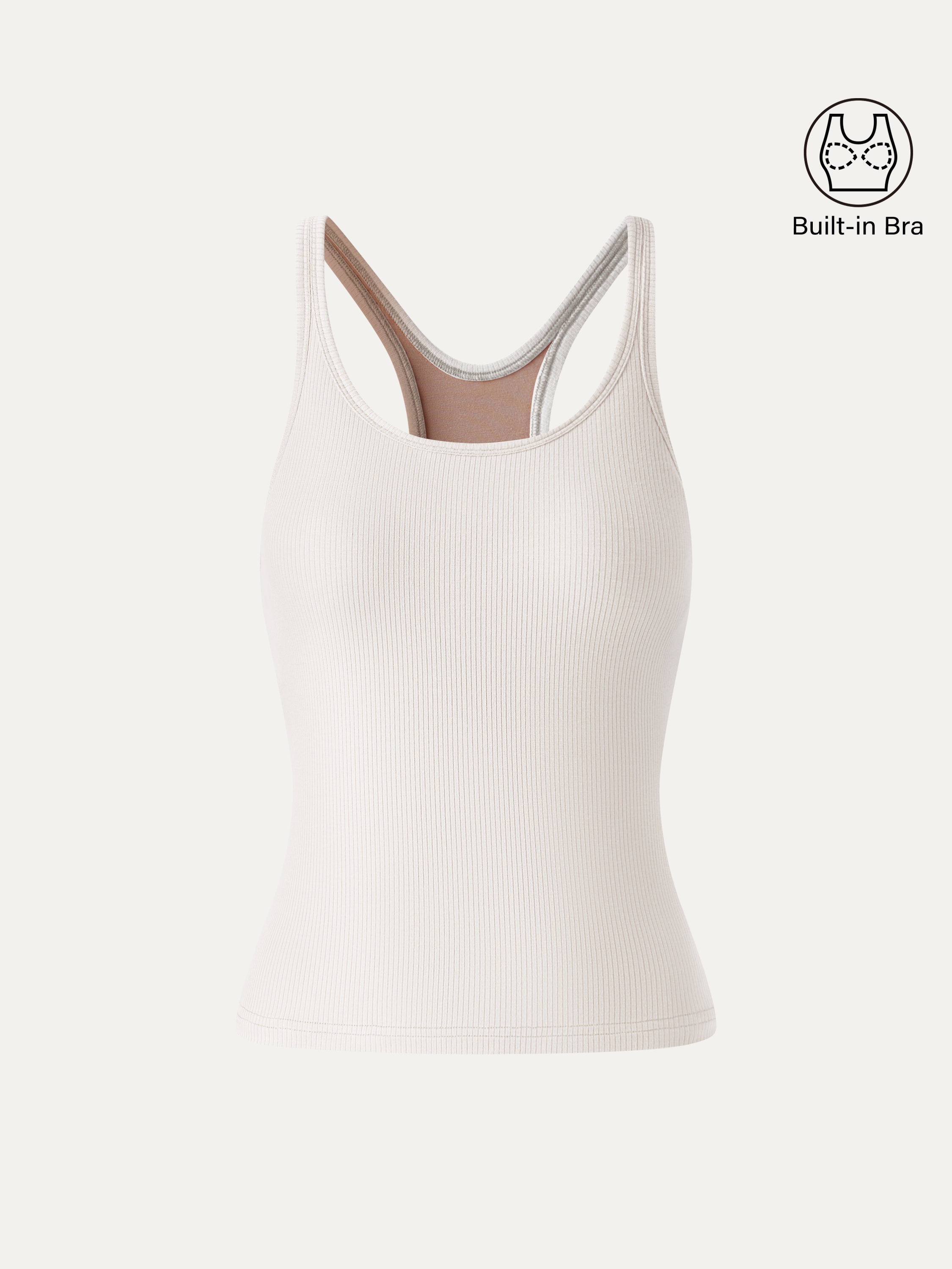 OGLmove CoolTouch Ribbed Scoop Neck Racer Back Bra Tank