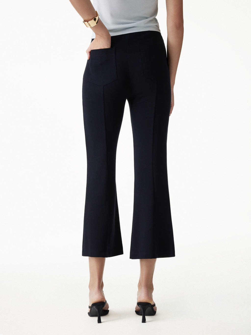 OGLmove Sandwashed High Rise Cropped Flared Pants with Pockets