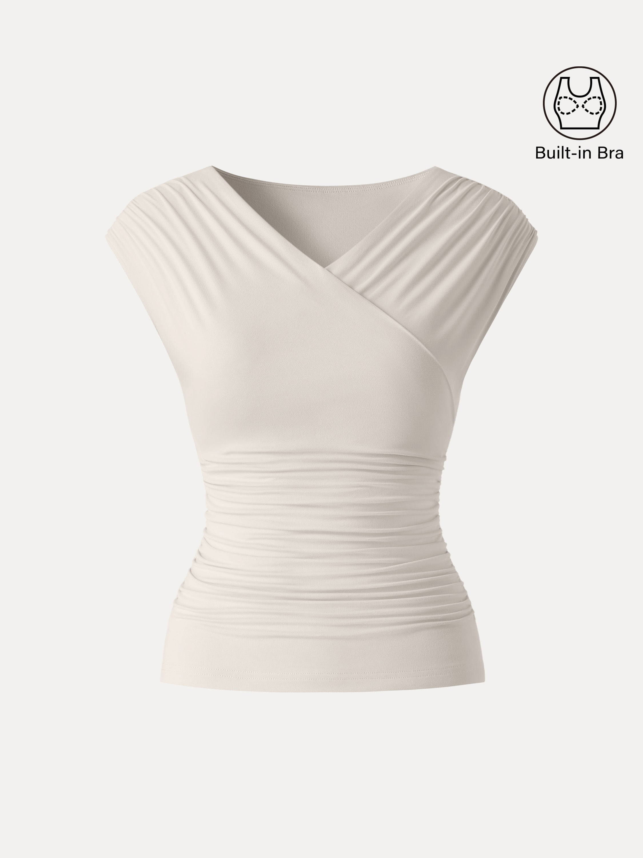 OGLmove SkinKiss Surplice V-Neck Ruching Bra Top