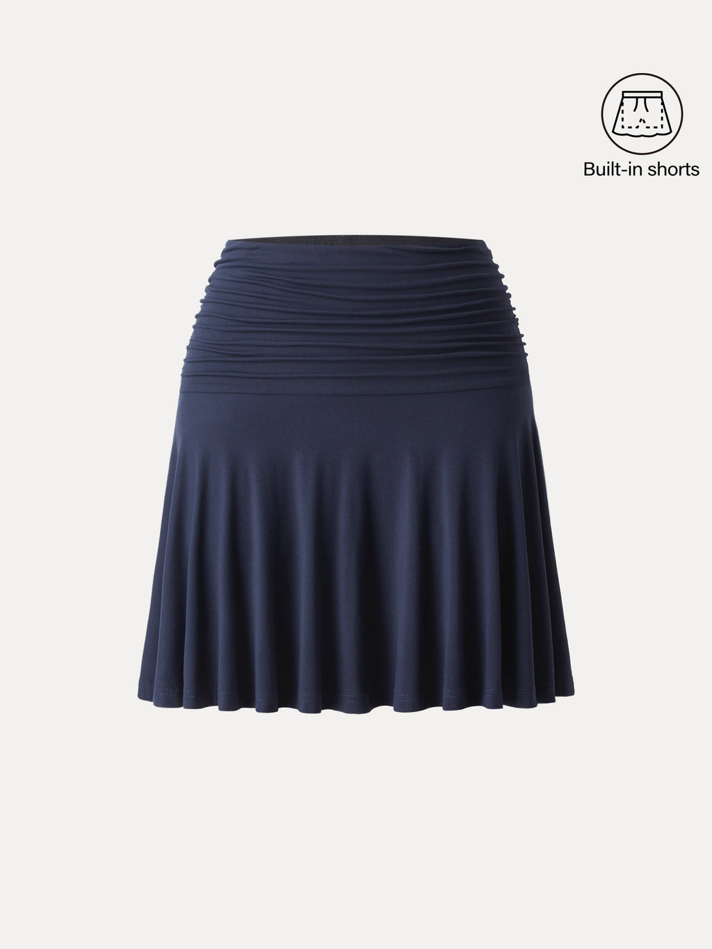 OGLmove Essential Ruched Mini Circle Skirt with Lined Shorts