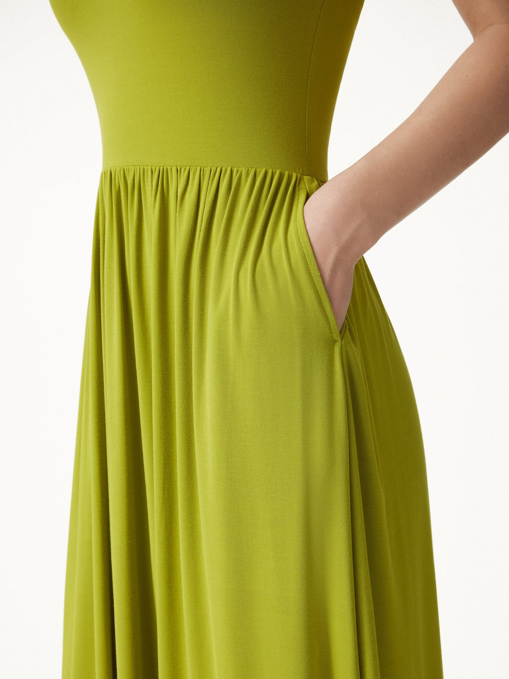 OGLmove SkinKiss Halter Ruched Midi Bra Dress with Pockets