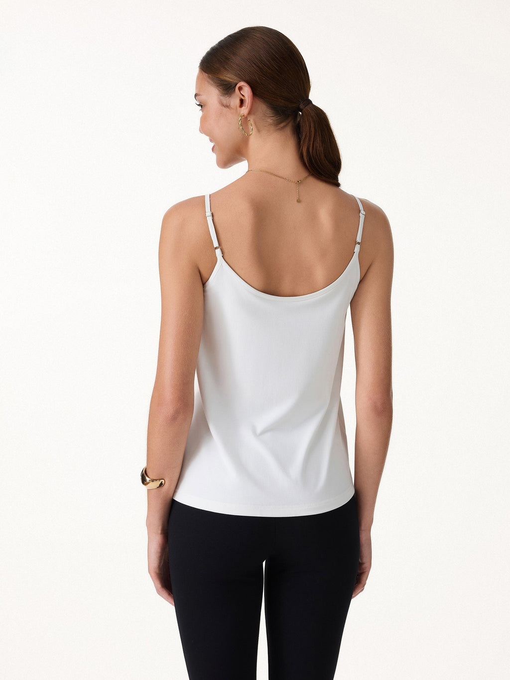 OGLmove U-Neck Pleated Spaghetti Bra Tank