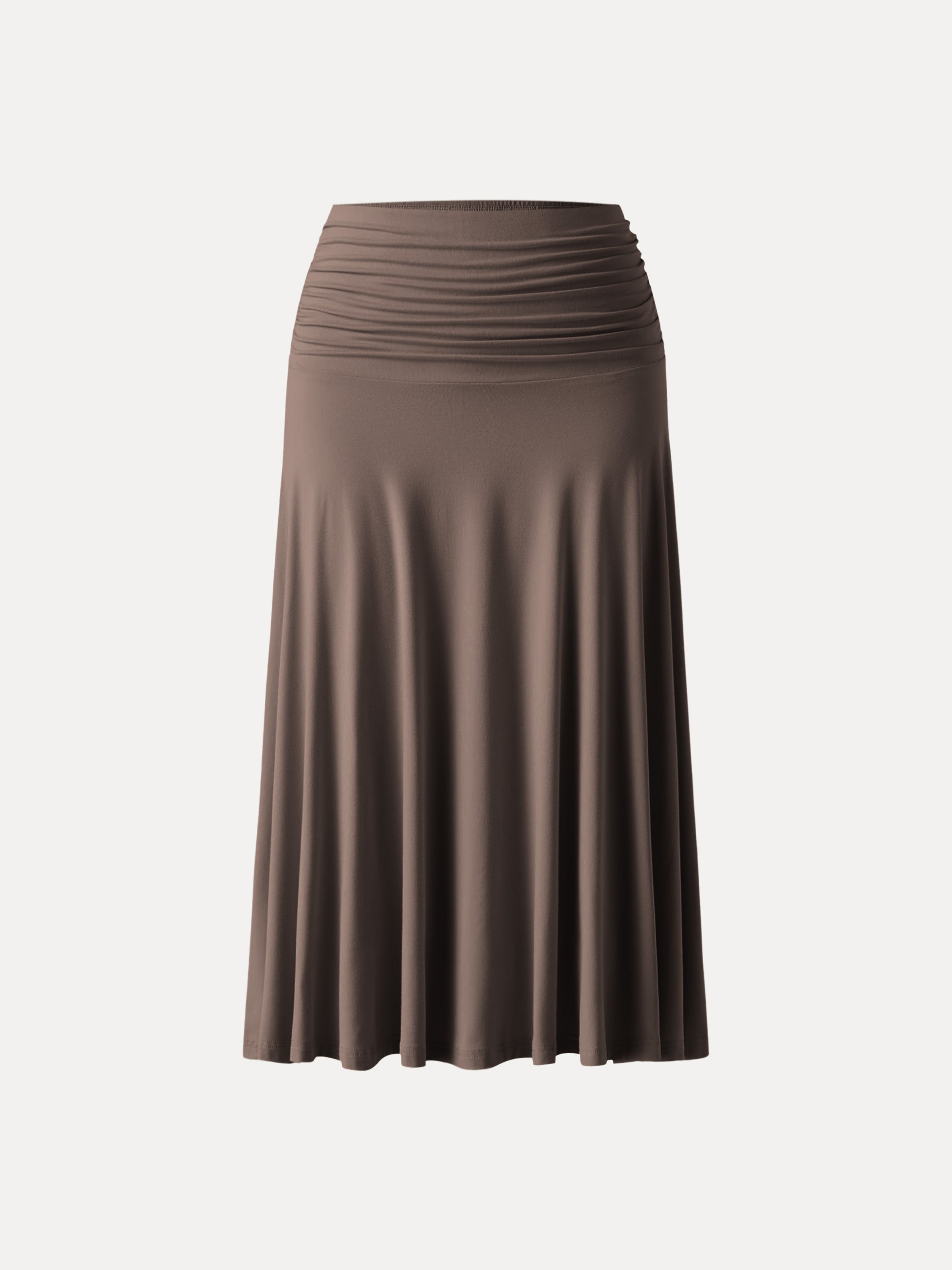OGLmove Flowy Side Ruched A-Line Midi Skirt
