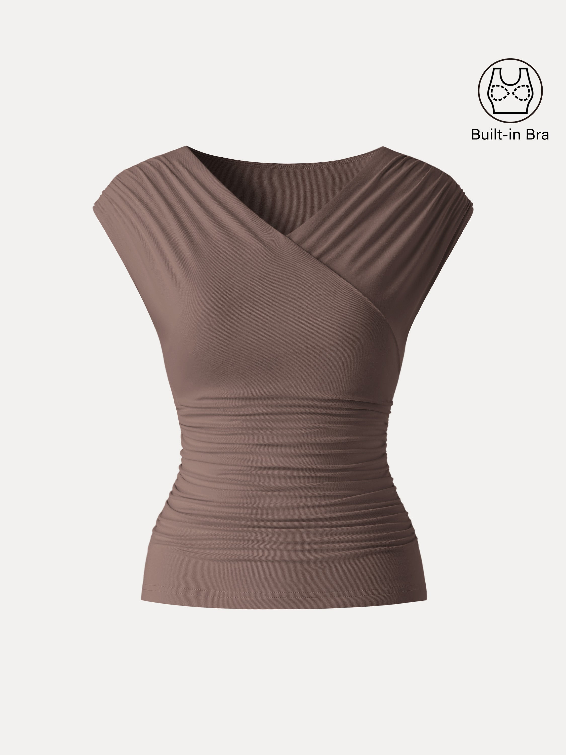 OGLmove SkinKiss Surplice V-Neck Ruching Bra Top