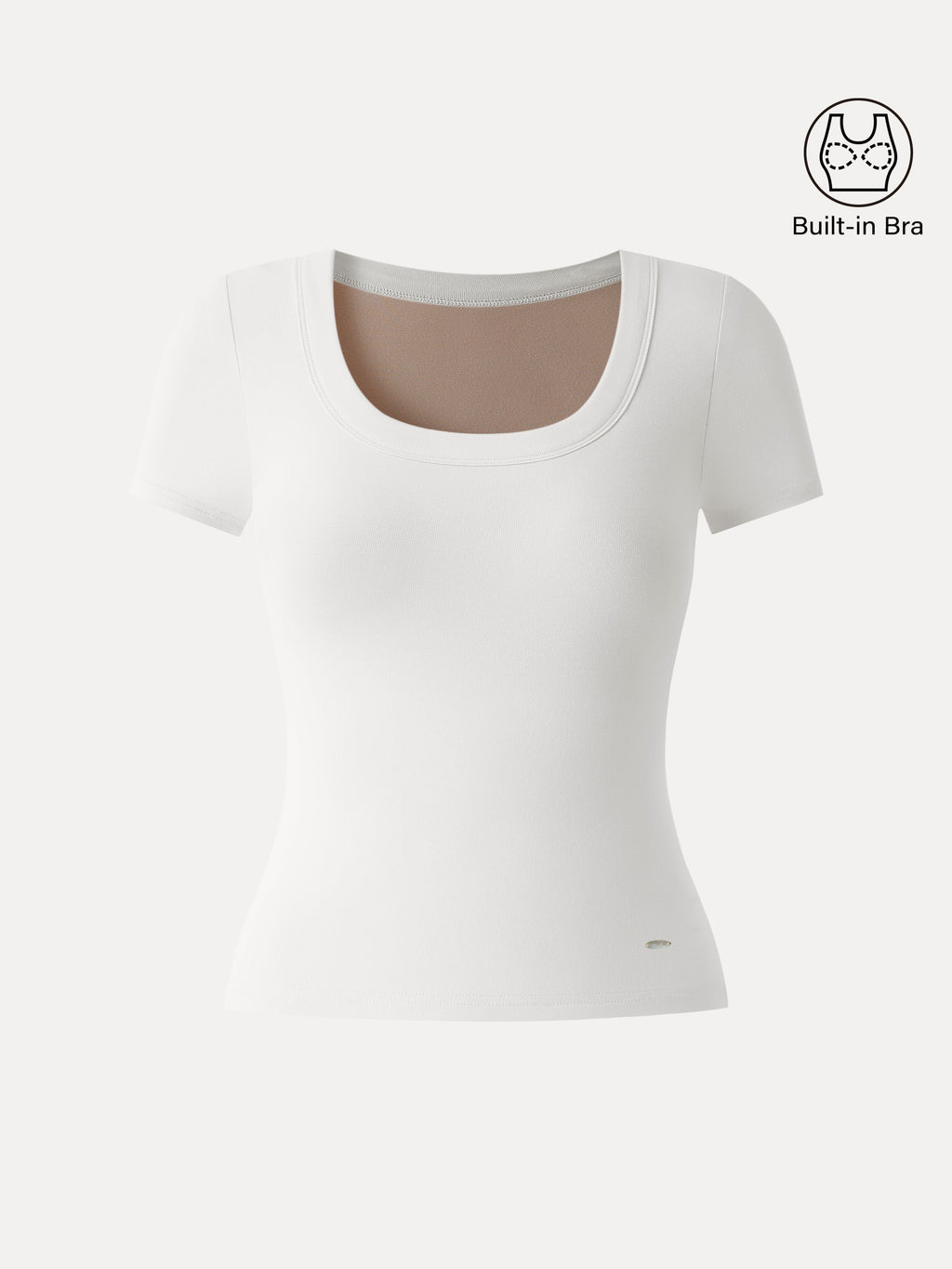 OGLmove Women's U-Neck Short Sleeve Everyday Bra Top