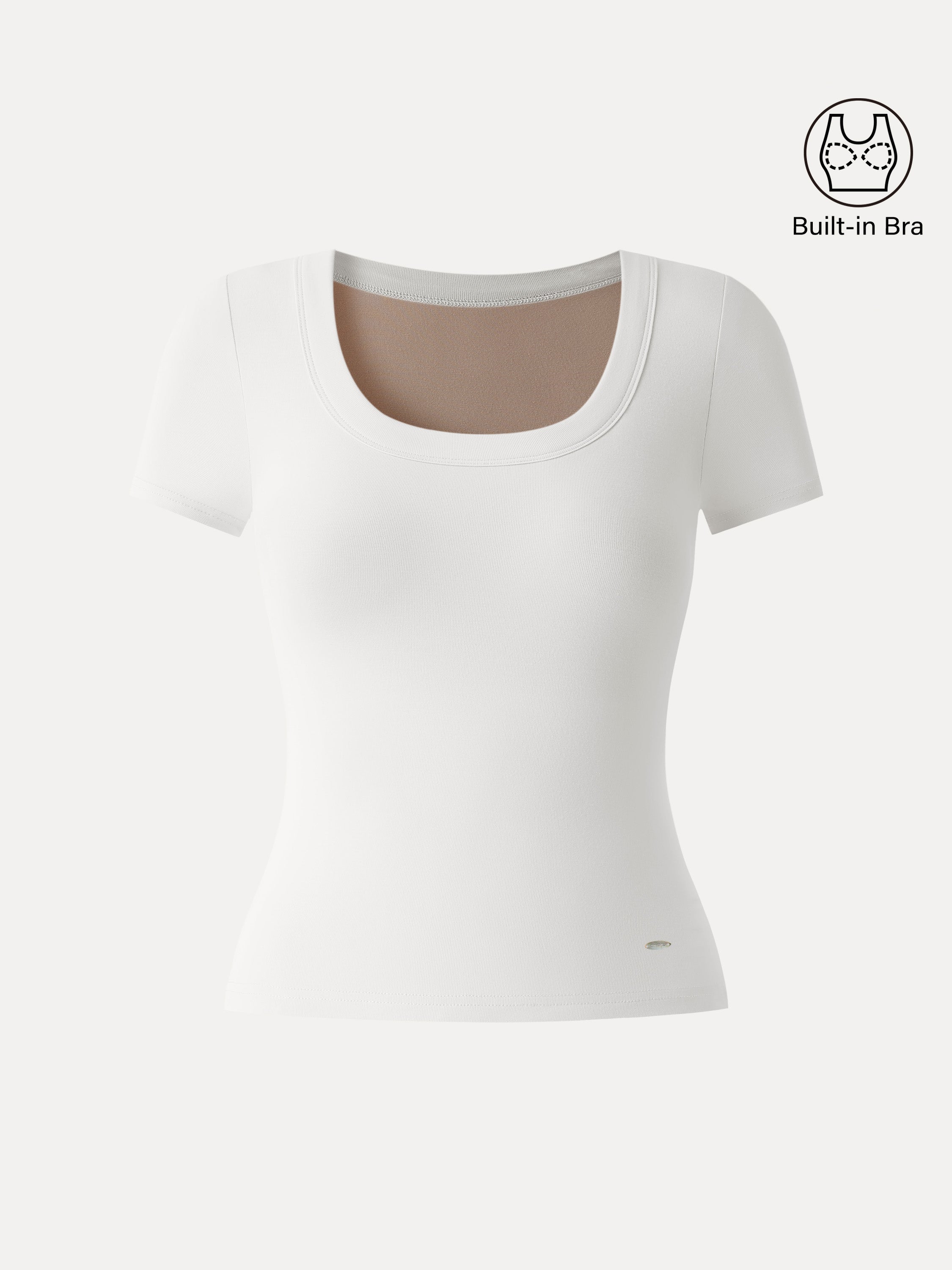 OGLmove Women's U-Neck Short Sleeve Everyday Bra Top