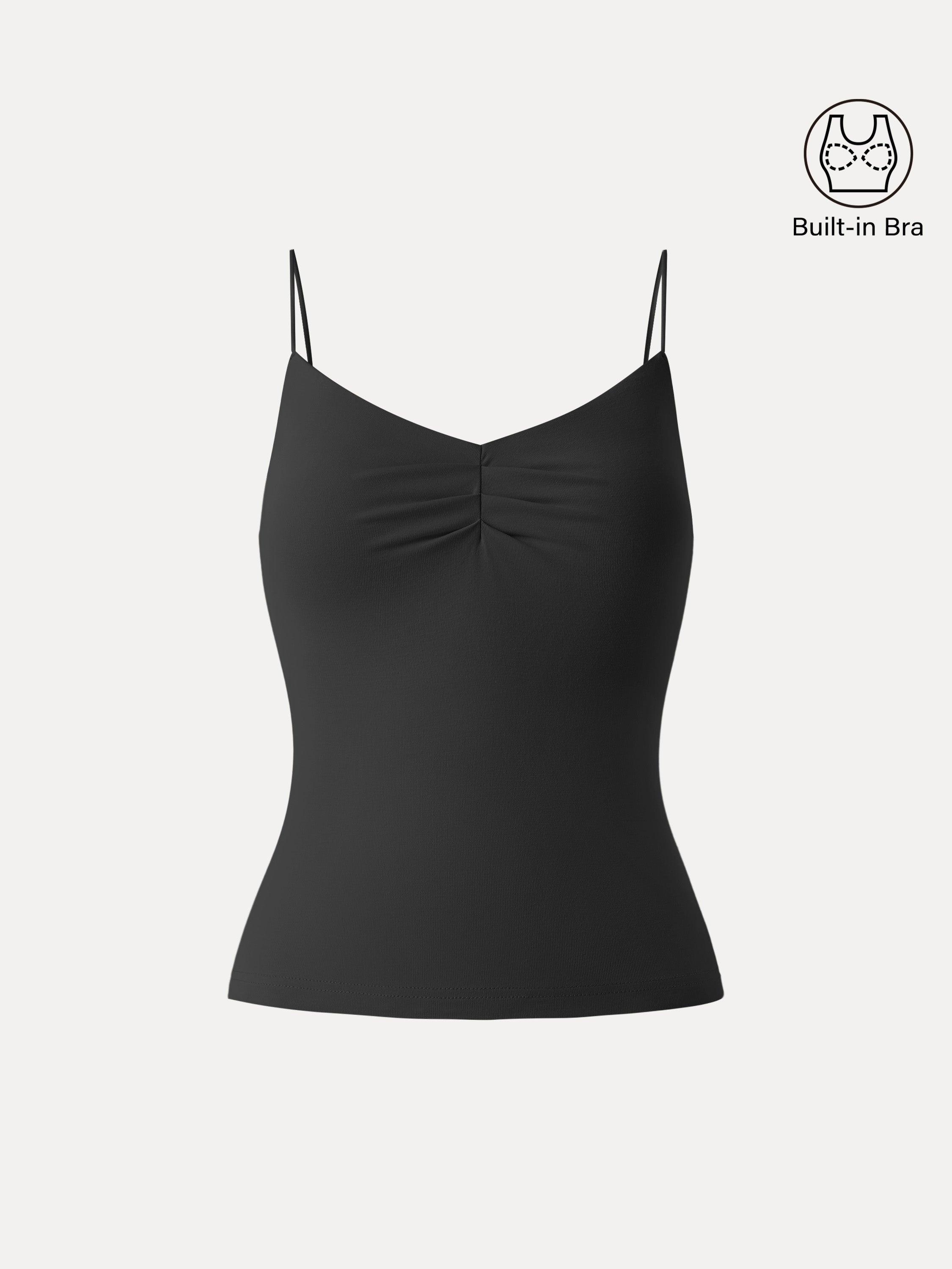 OGLmove Women's Sweetheart Neck Front Tuck Spaghetti Brami