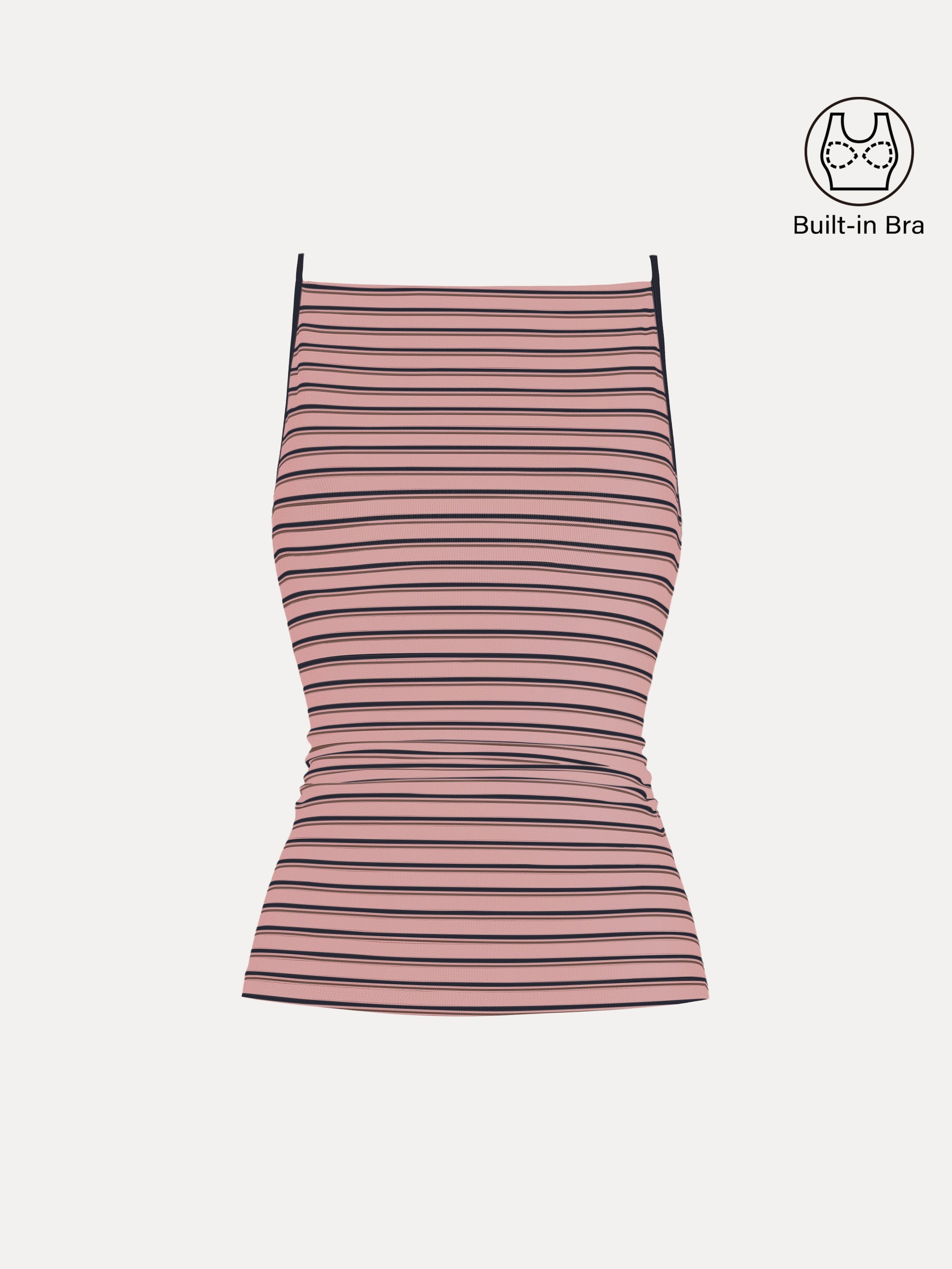 OGLmove Women's Striped Side Ruched Spaghetti Strap Bra Tank