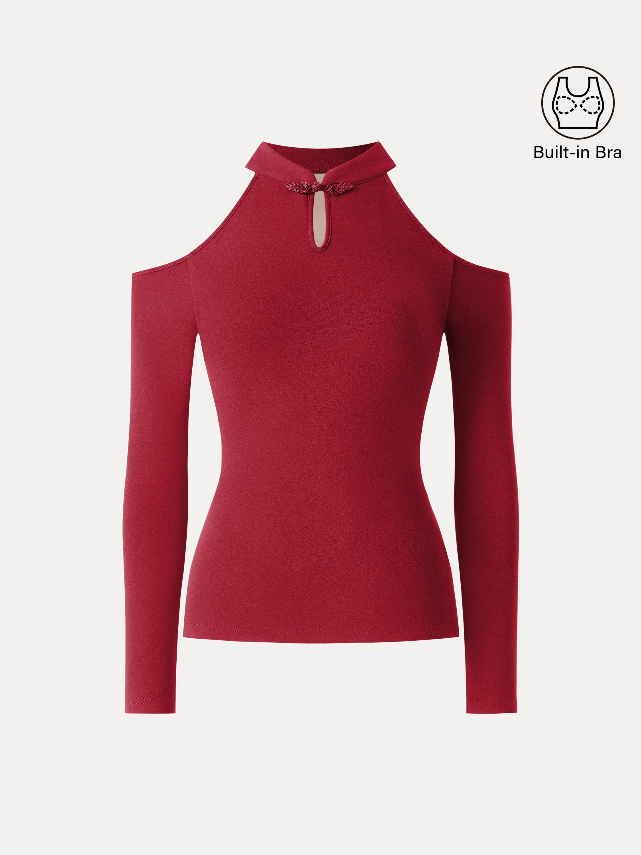 OGLmove Cutout Shoulder Mandarin Collar Bra Top