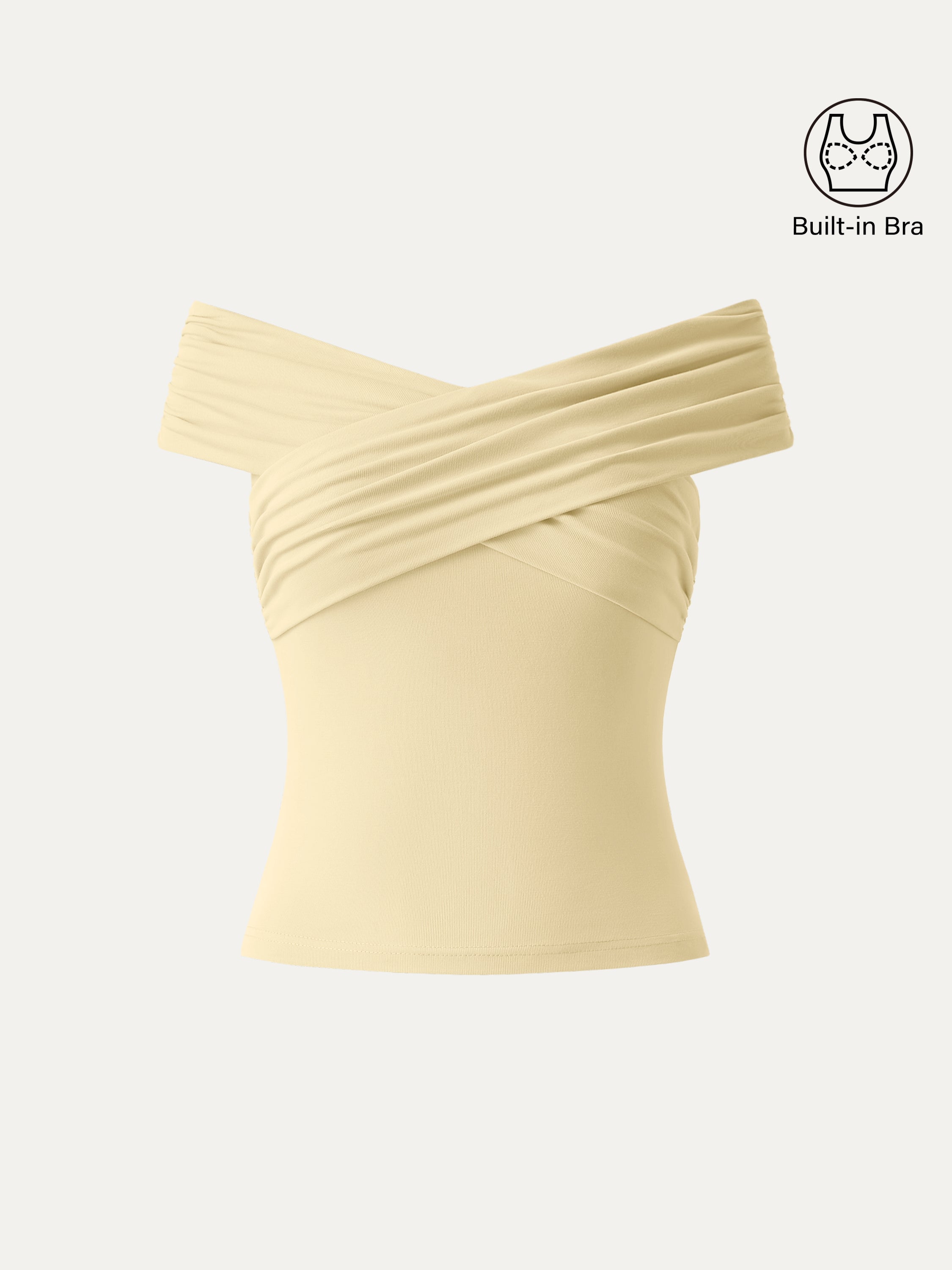 OGLmove Criss Cross Off Shoulder Airy Bra Top