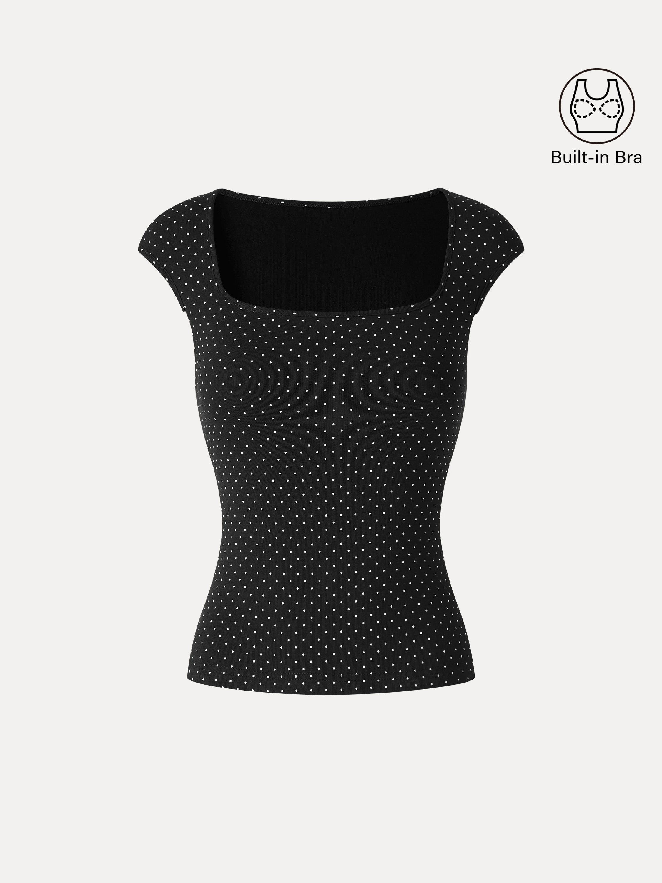 OGLmove Polka Dots Square Neck Bra Top