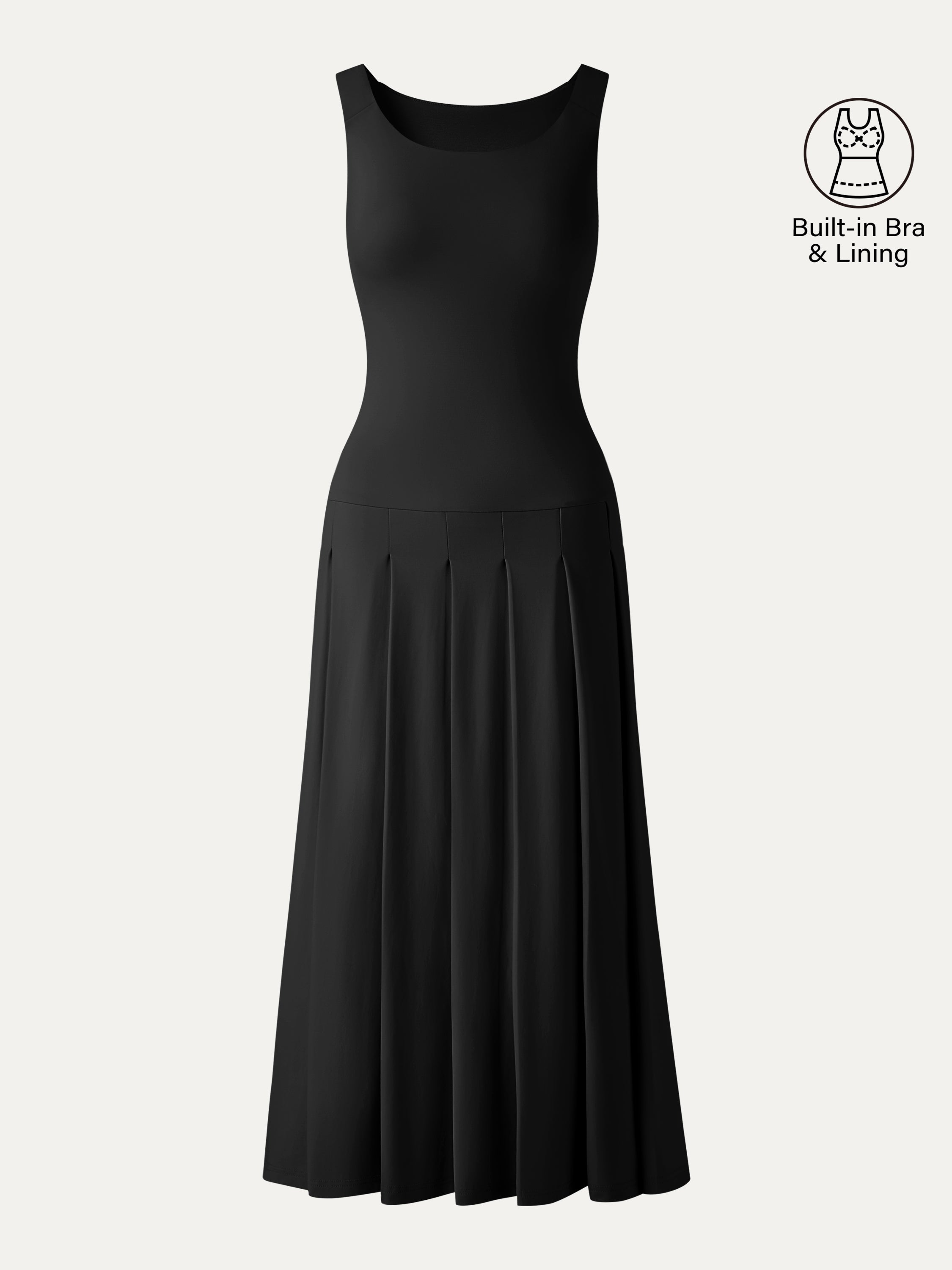 OGLmove CoolTouch Multi-Wear Pleated Midi Bra Dress