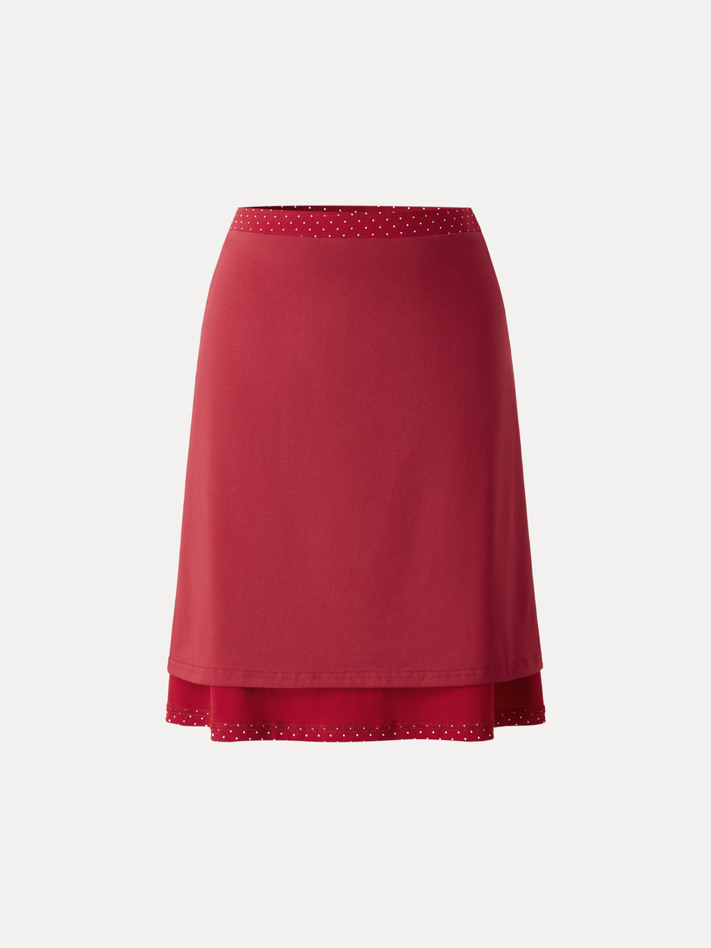 OGLmove Stretch Cotton Polka Dot A-Line Flare Skirt