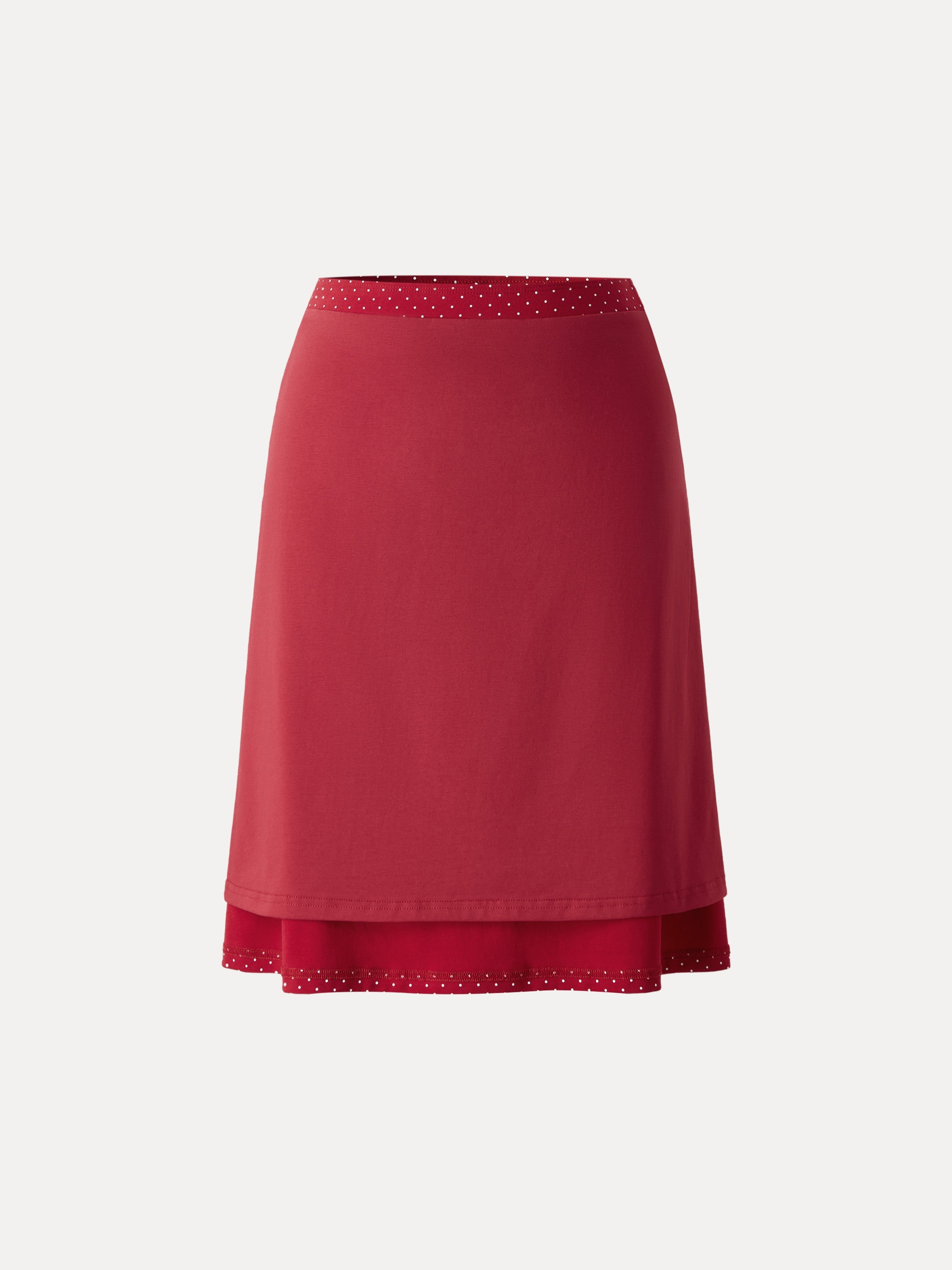 OGLmove Stretch Cotton Polka Dot A-Line Flare Skirt