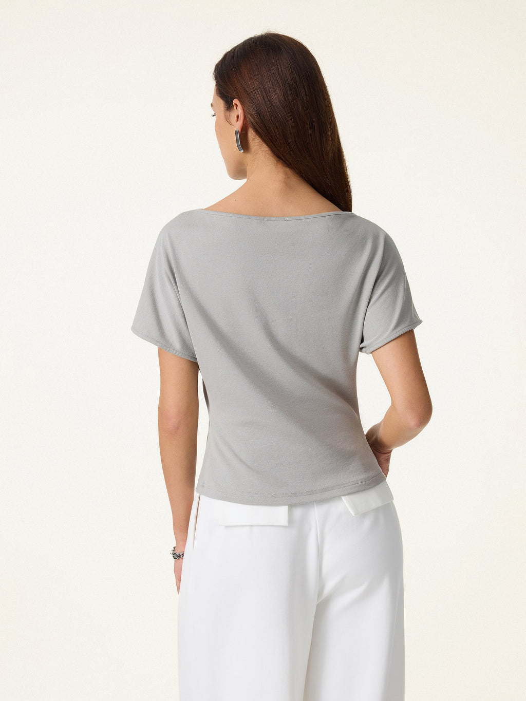 OGLmove Cotton Lyocell Boatneck Angled Summer Tee