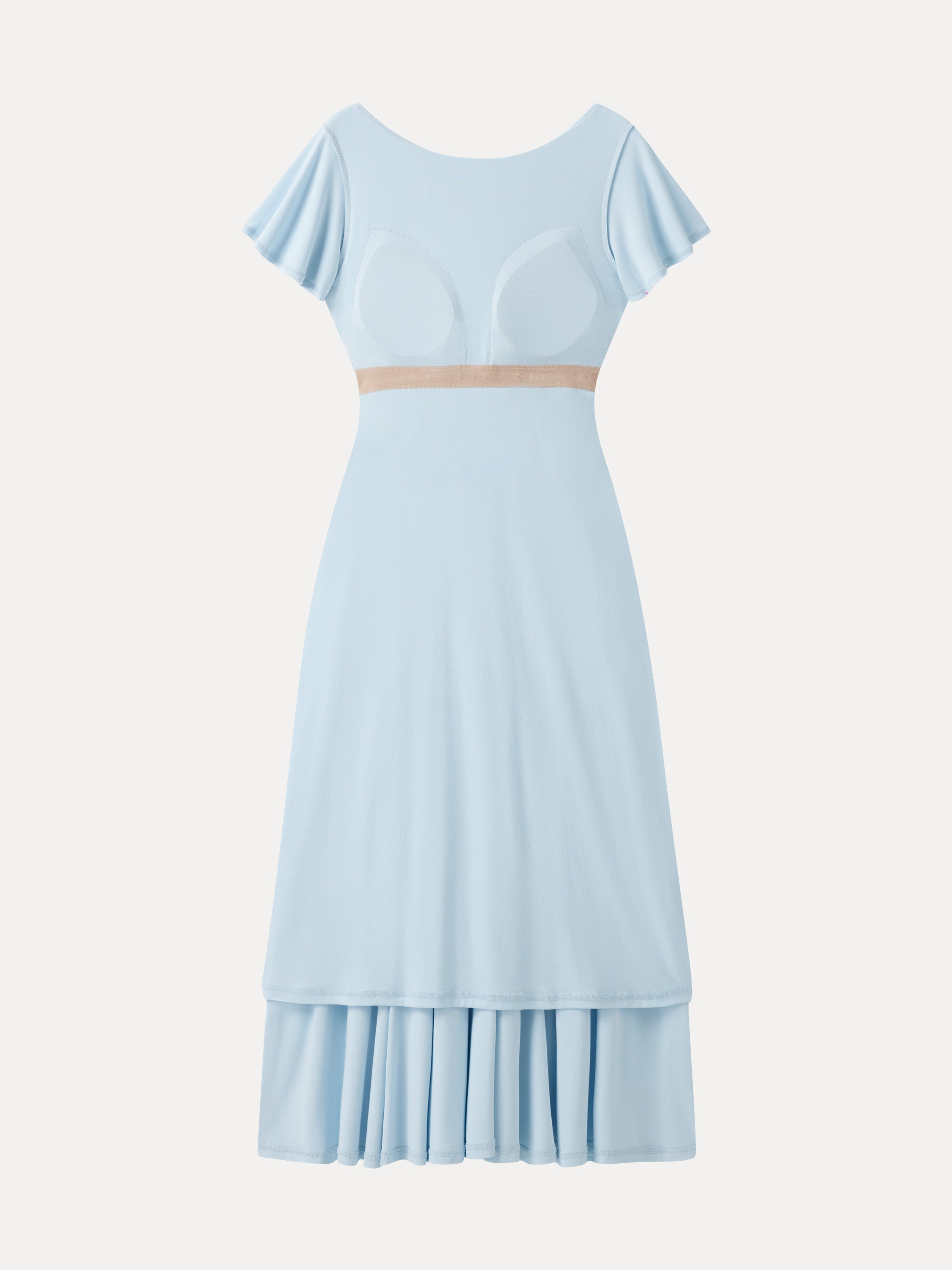 OGLmove Women's Boatneck Fit-and-Flare Maxi Bra Dress with Pockets